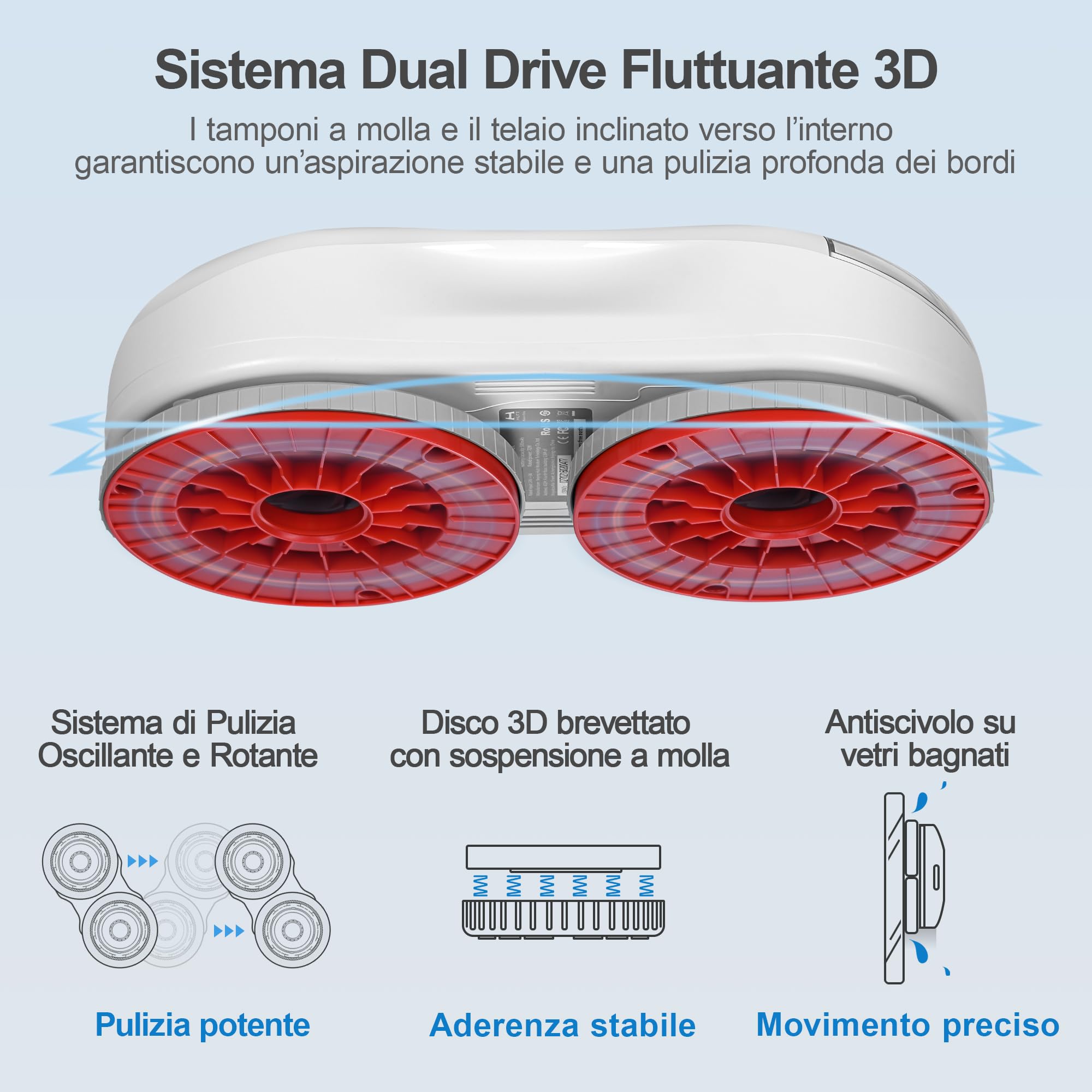 HUTT S55 Pro Robot Lavavetri con Pad Flottanti 3D, Aspirazione fino a 6500Pa, Spruzzo HydroJet, Navigazione SLAM 4.0, Serbatoio 80ml, Sistema di Protezione Multilivello