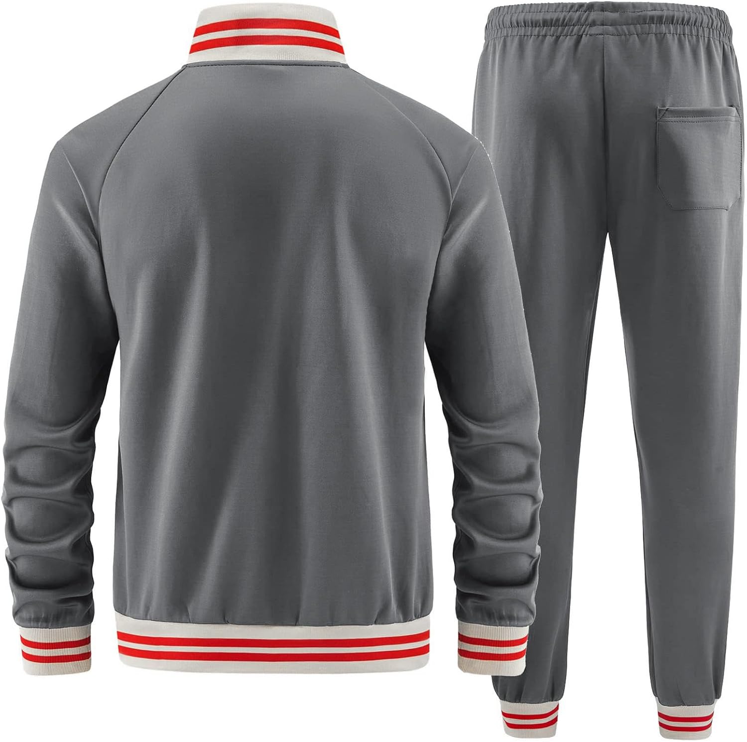 Men’s Tracksuits Set 2 Pieces Active Sweatsuits Casual Jogging Full Zip Outfits Jacket Pants Set - Image 2