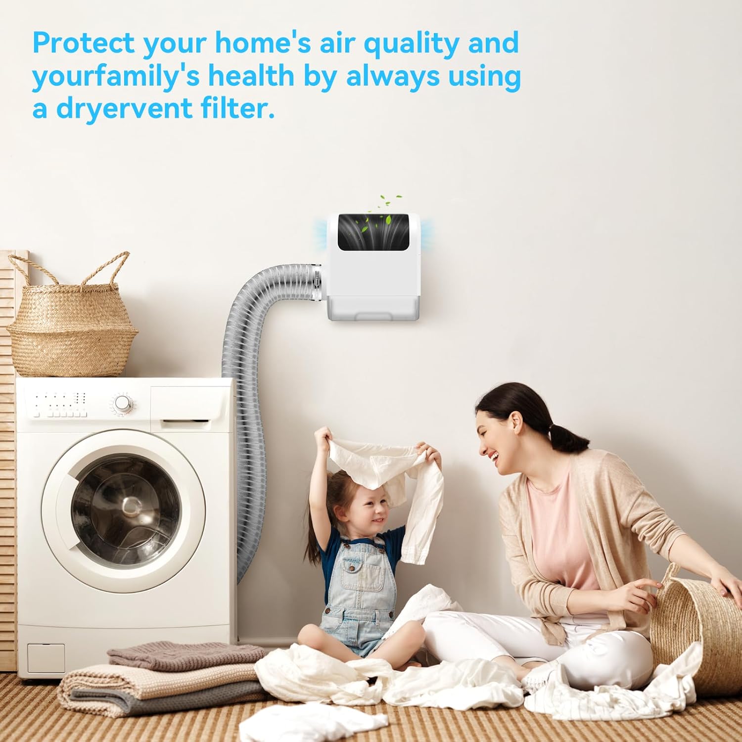 3-in-1 Indoor Dryer Vent - indoor dryer vent kit for Water Drawer System and Electric Clothes Dryers, with High Strength Non-woven filter cotton Doesn't Leak Lint, Dust, For Electric Clothes Dryers