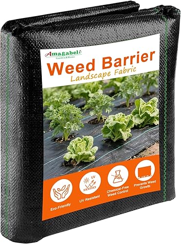 AMAGABELI GARDEN & HOME 5.8oz 5x300ft barrera de malas hierbas tela resistente cubierta de tierra tela geotextil tela duradera cubierta de entrada