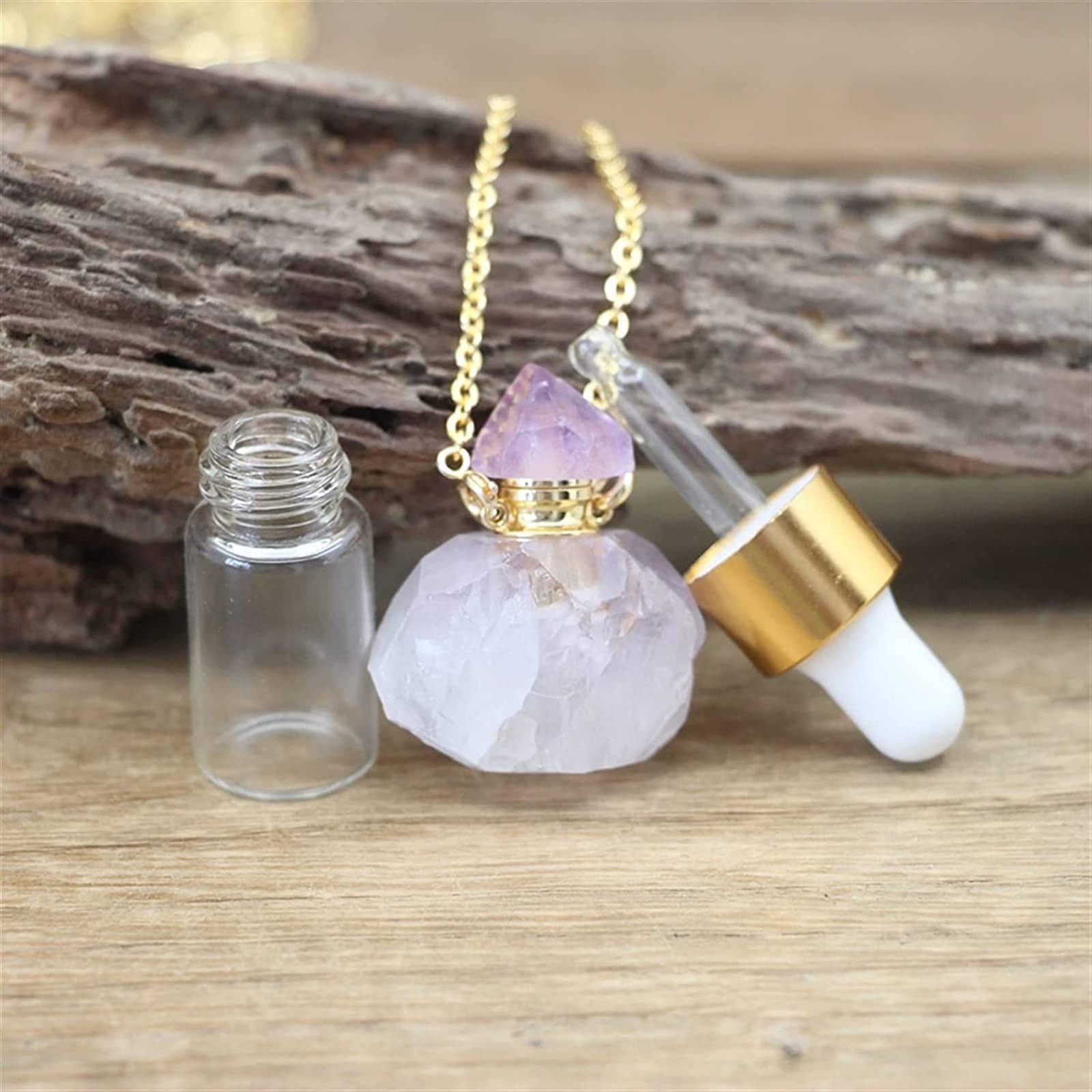 Huile essentielle de gilet et quartz en pierre crue pour apaiser le stress quotidien