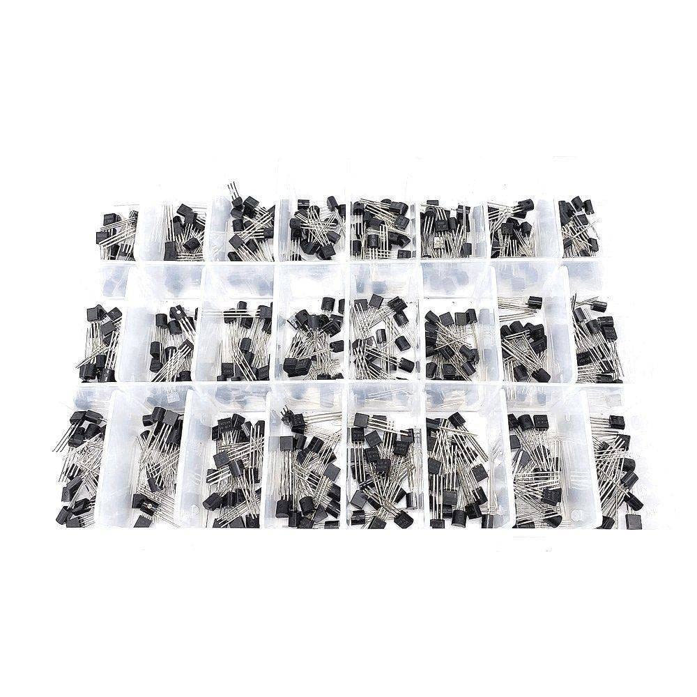 24values ​​x20pcs PNP/NPN Set di kit di transistor a commutazione di corrente for amplificatore a bassa e bassa frequenza ad alta e bassa frequenza S9012-15 S8050 2N2222 interruttore elettronico