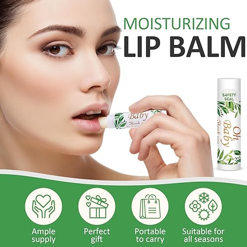 Miniatura 5 de DMSKY 60 piezas de recuerdos de baby shower, bálsamos labiales a granel para invitados, juegos de niños y niñas, regalos neutros de revelación