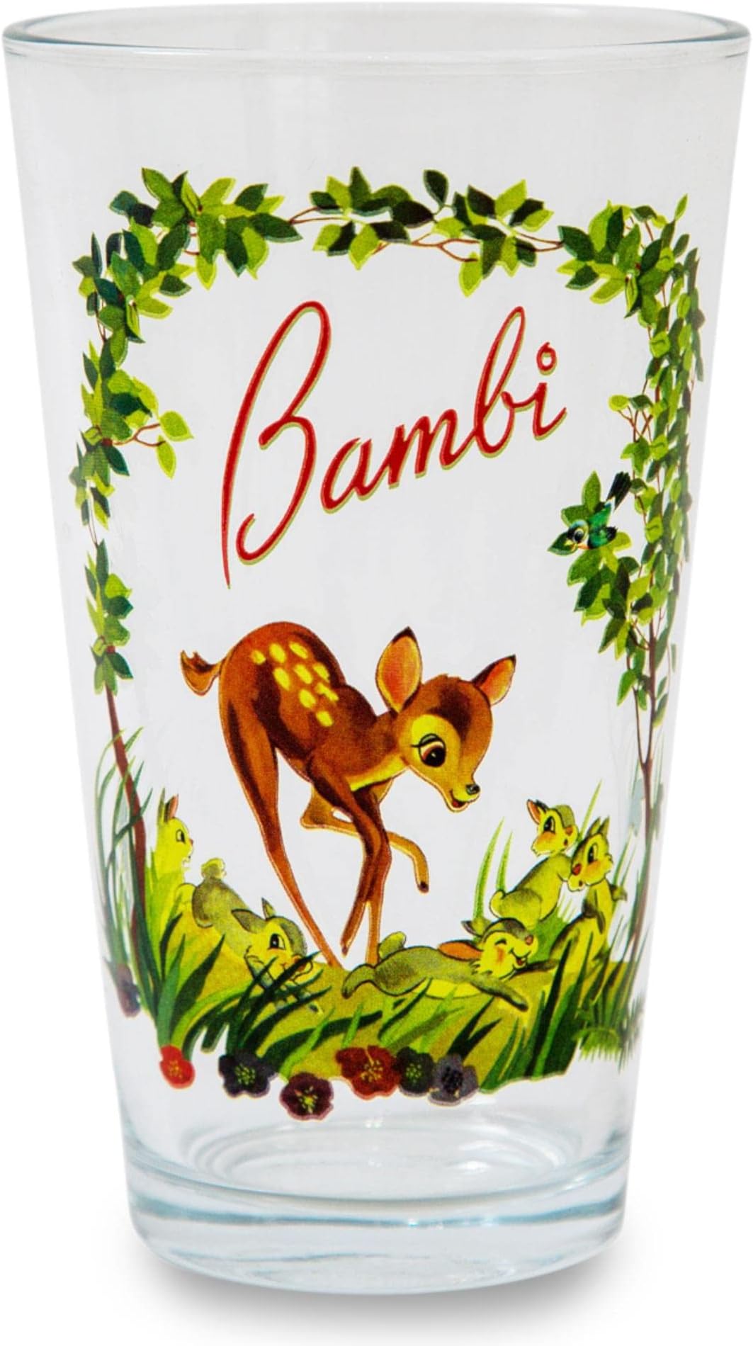 Disney Bambi Storybook Scene 16-Ounce Pint Glass | Traditional Beer Mug Glass Tumbler For Liquor, Beverages, Pub Drinks | Home Barware Decor, Housewarming Kitchen Essentials, Cute Gifts