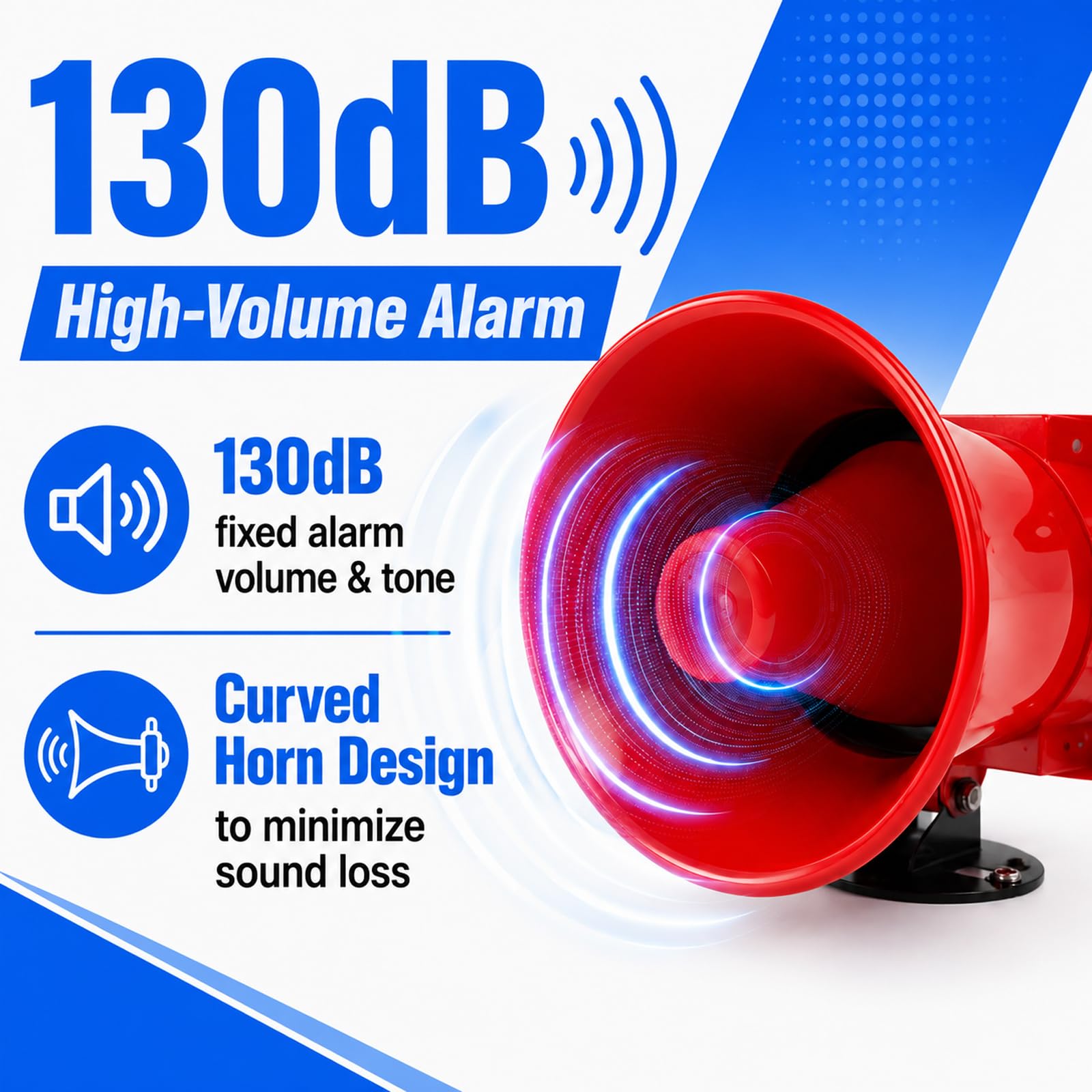 Sirena Dallarme Industriale con Luce Stroboscopica, Sirena Dallarme per Esterni con Faro LED Rosso, Clacson di Avvertimento Impermeabile E Potente per Fabbrica, Magazzino, Ufficio, Emergenza