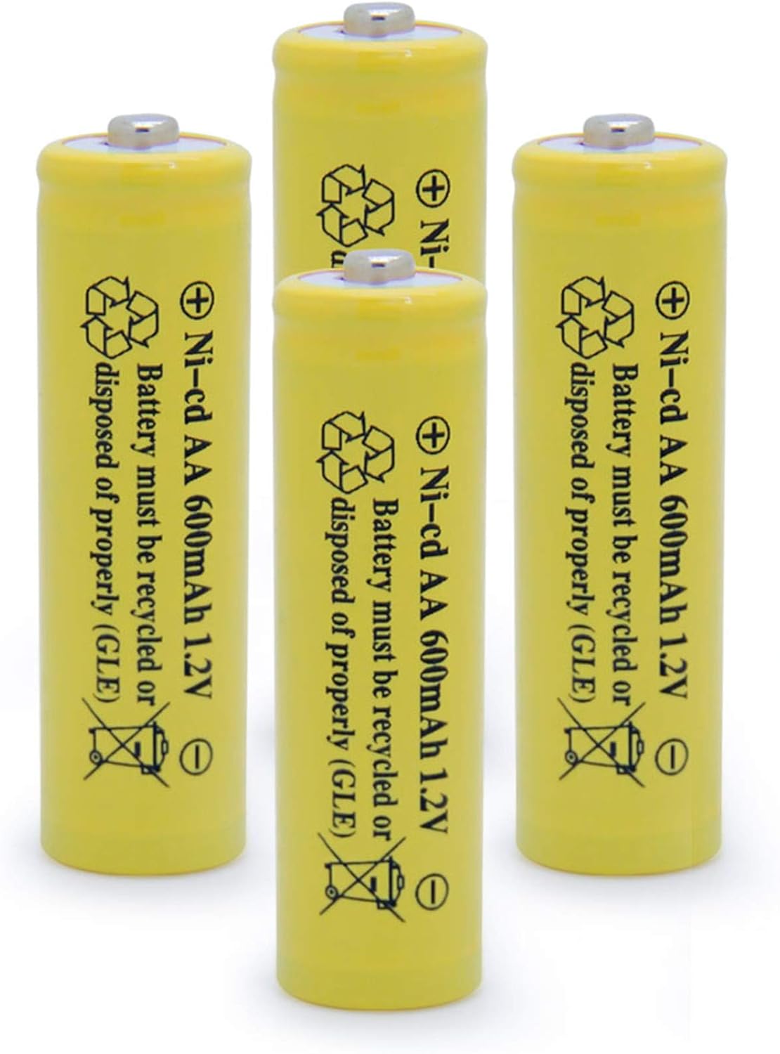 Photo voltaic Gentle Rechargable Batteries Cell for Backyard/Garden/Sidewalk Lamp 1.2V AA Ni-CD 600mAh 2A(4 Pack AA Yellow)