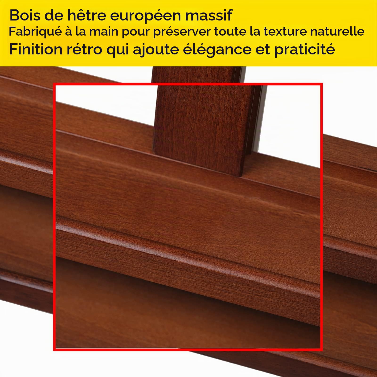 MEEDEN Chevalet de studio à cadre en H, chevalet au sol pour artistes avec grand plateau de rangement, chevalet d'art en bois de hêtre massif réglable, chevalet de présentation professionnel avec base