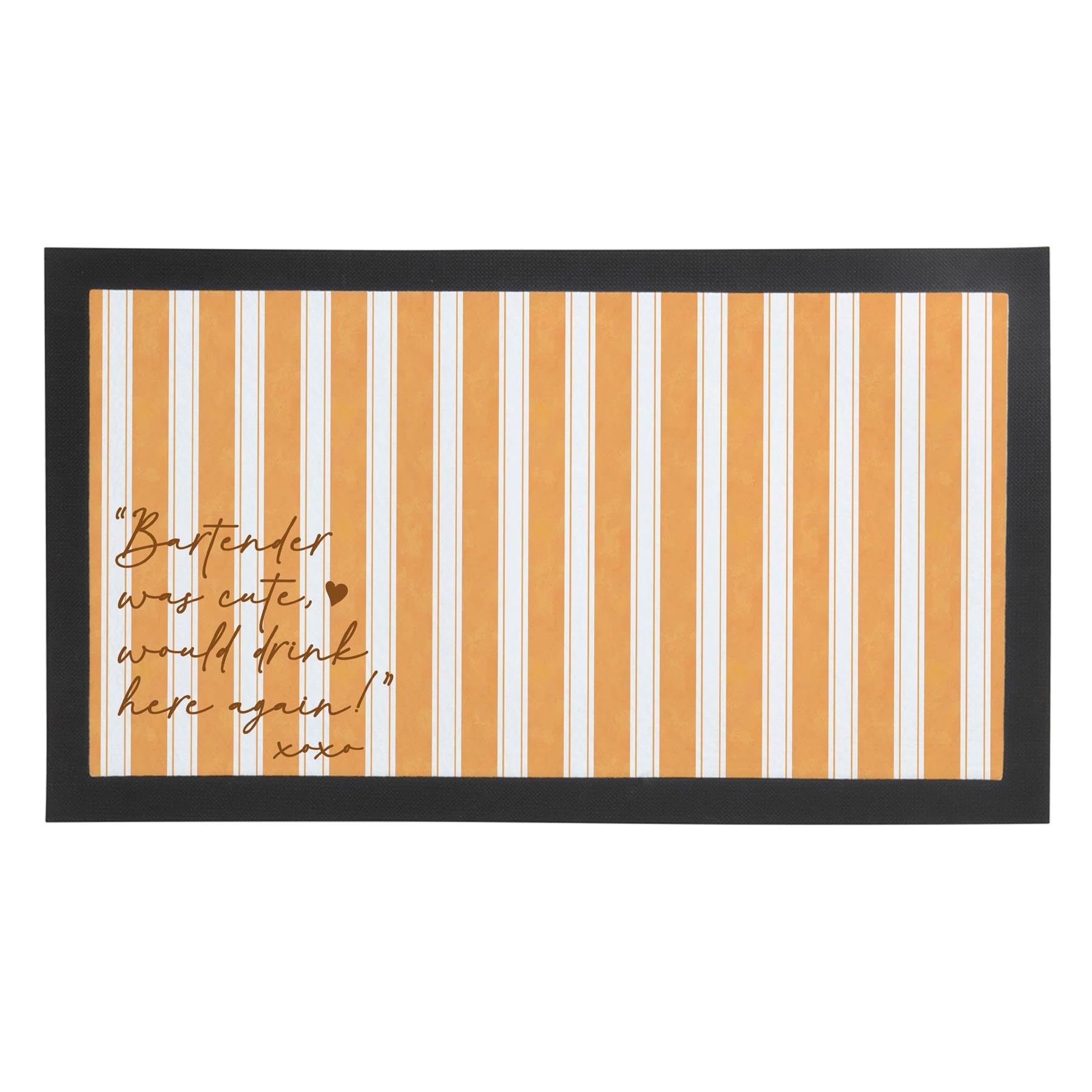 Cute Bar Review Surface Mat - Orange Non-Slip Pub Service Mat | 44x25cm