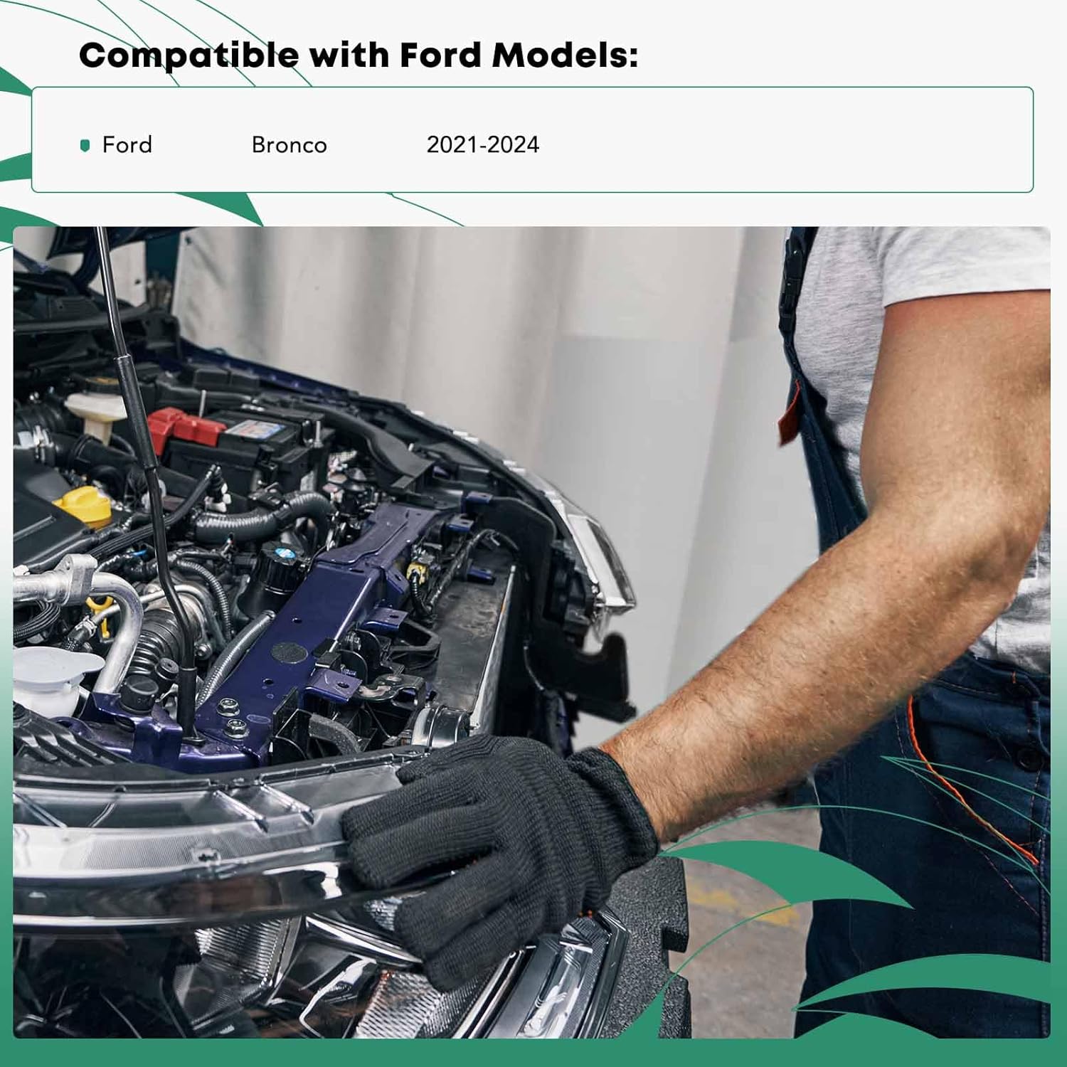 YHTAUTO Lower Radiator Support Tie Bar Fit for Ford Bronco 2021 2022 2023 2024, Radiator Core Support Assembly Aluminum