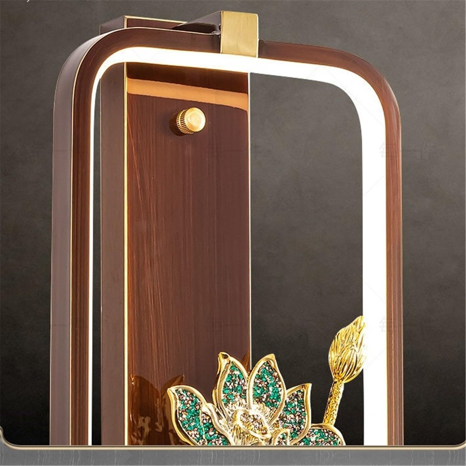 Applique da parete Sono adatte lampade da parete in metallo decorato con loto e legno per corridoio