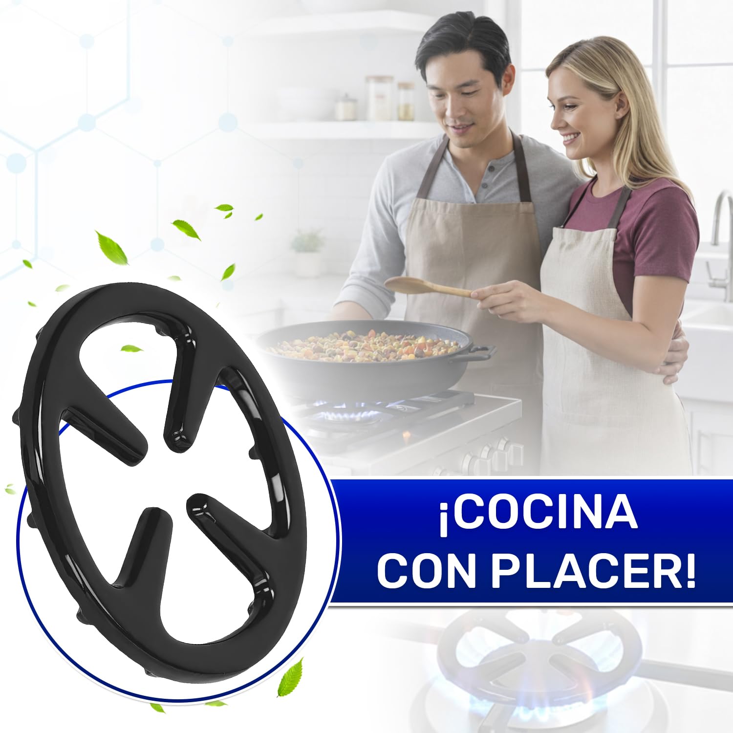 Universal Reductor Cocina Gas Ø 120 mm en Hierro Fundido Esmaltado | Adaptador Fogones Gas para la Cafetera y Ollas Pequeñas - Garantía de 10 Años - MONTERAL