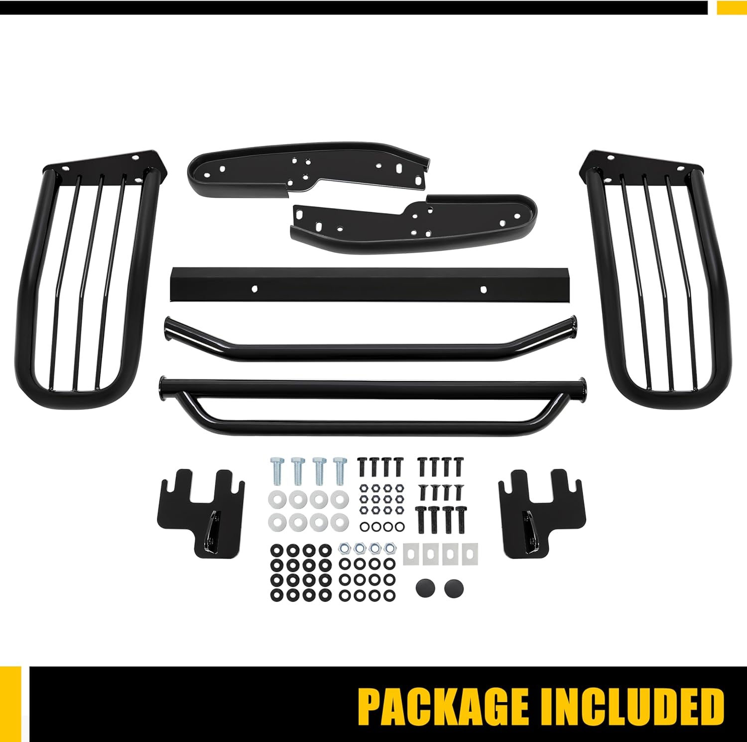 KUAFU Brush Guards Compatible with 2006-2011 Hummer H3 H3T Bull Bar Grill Grille Guard Protector Brush Push Bar Black Steel Power Coated