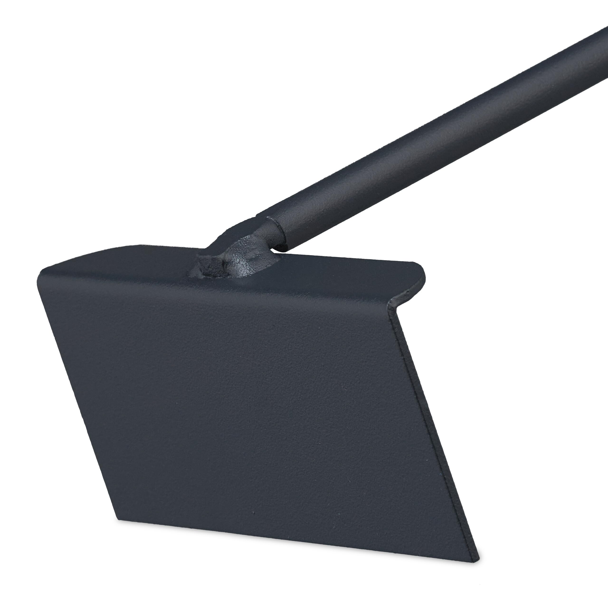 Relaxdays Gratte-Cendres 53 cm Manche en Bois Métal Barbecue Cheminée Four Noir Naturel