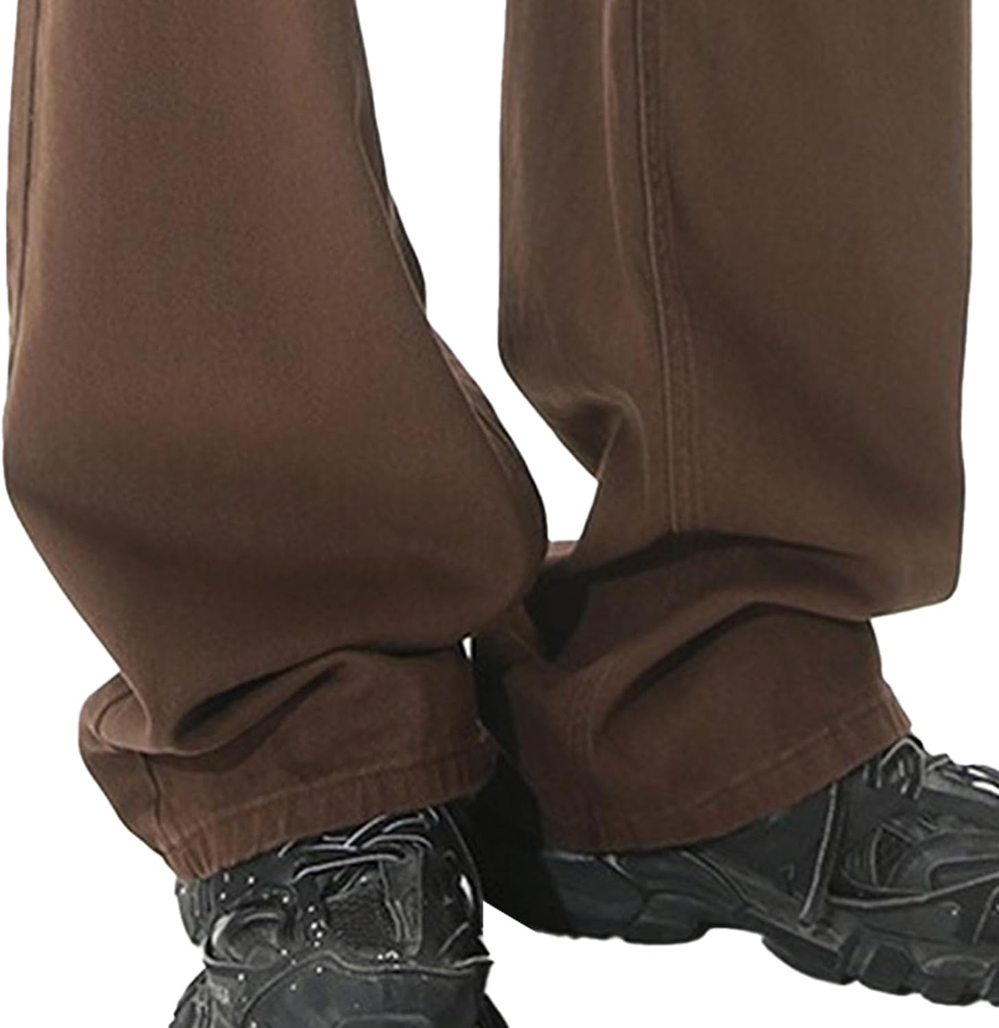 Men Casual Loose Elastic Straight Jean Y2K High Waist Wide-Leg Denim Pants 90s Simple Jeans Trousers with Pocket
