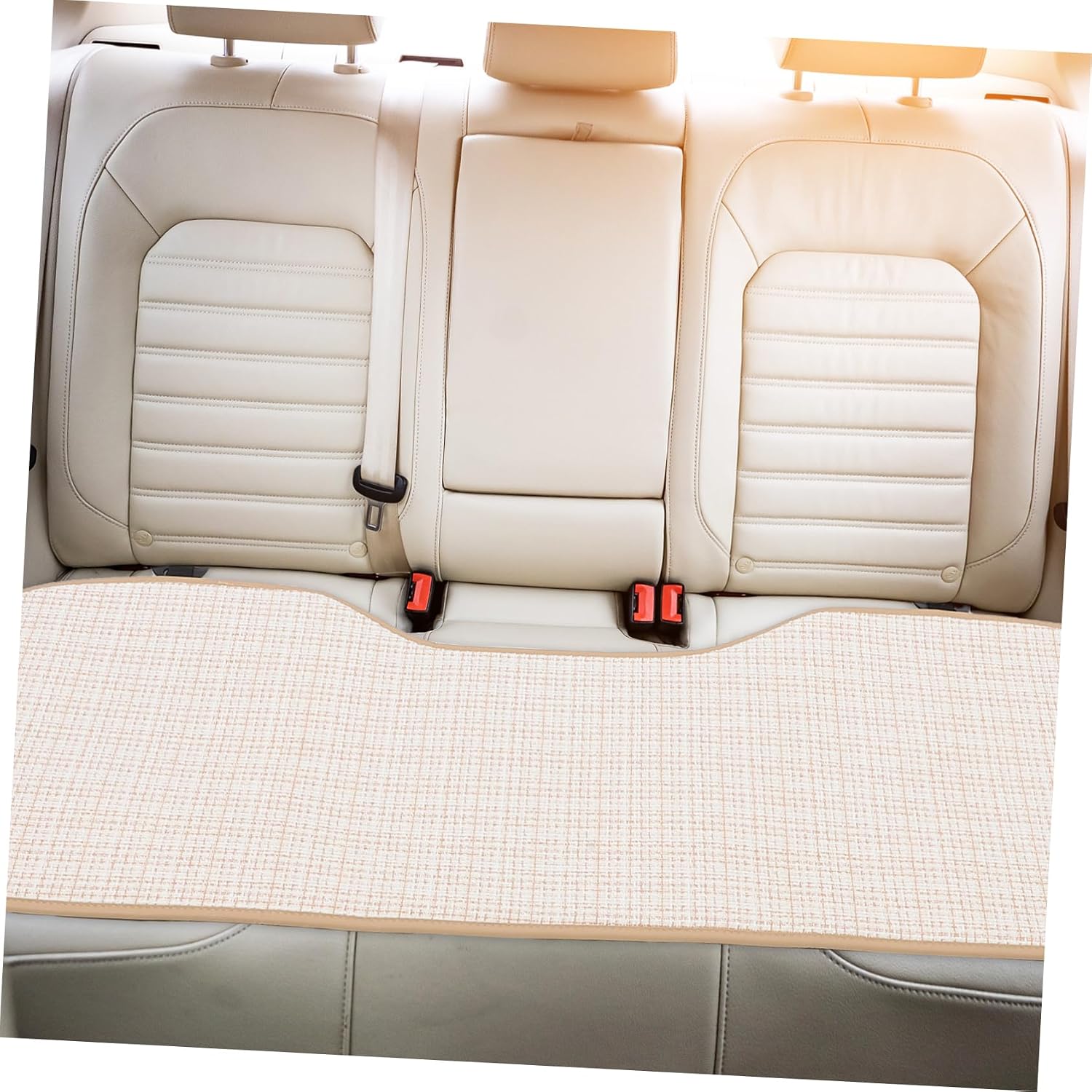 Cotton Linen Car Seat Cushions Rear Seat Pad for Car Decorative Cushion Antislip Bottom