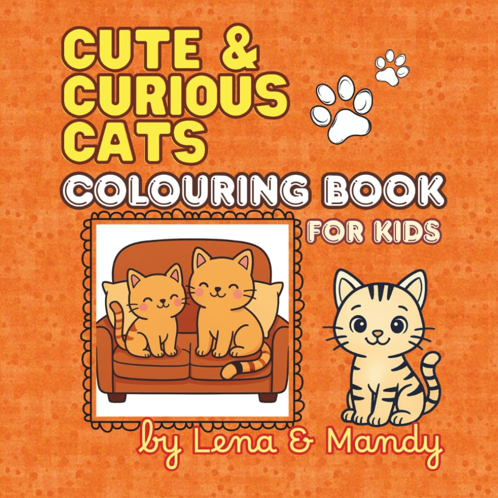 Cute & Curious Cats: Fun and easy colouring book filled with adorable and unique illustrations.