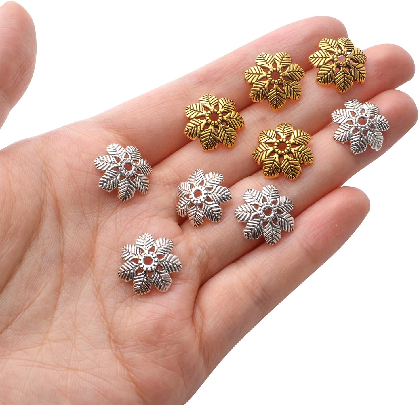 BronaGrand 100pcs Flower Bead Caps Tibetan Alloy Spacer Beads Loose for DIY Earring Bracelet Necklace Jewelry Making - Image 7