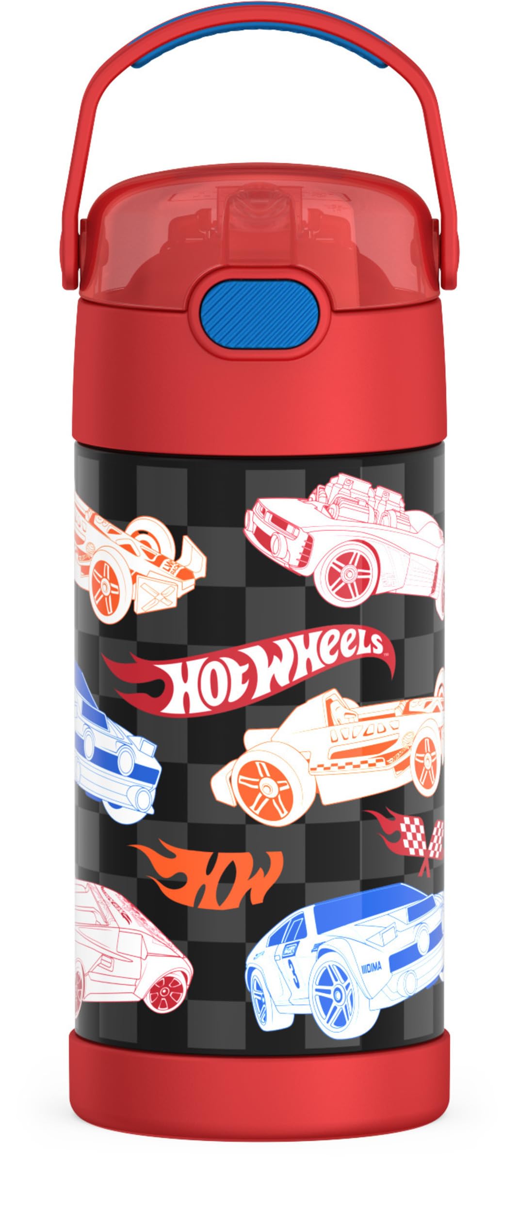 THERMOS FUNTAINER Water Bottle with Straw - 12 Ounce - Kids Stainless Steel Vacuum Insulated Water Bottle with Lid, Hot Wheels — image 1