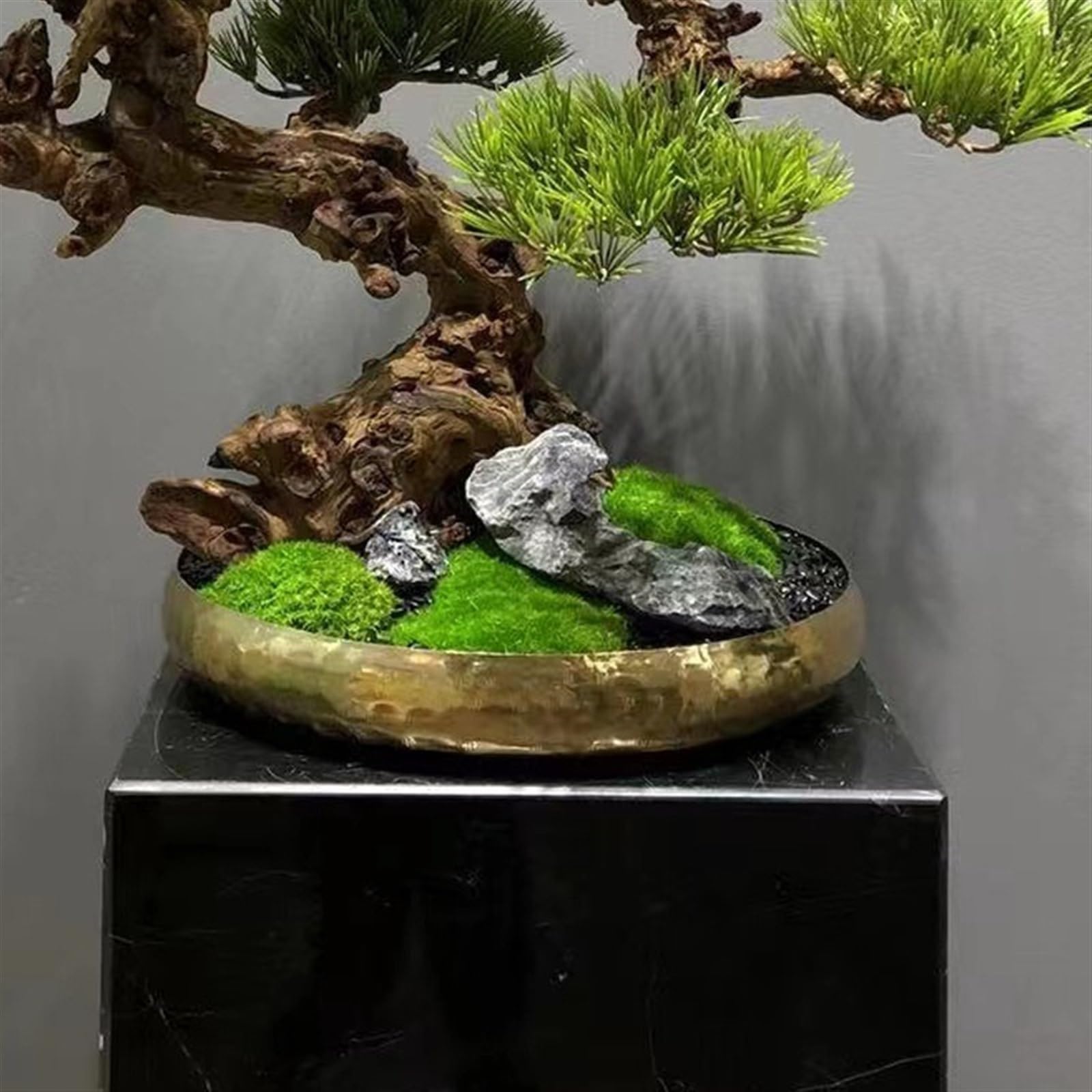 寝室の植物装飾、高さ20インチ、人工松盆栽、シミュレーション盆栽