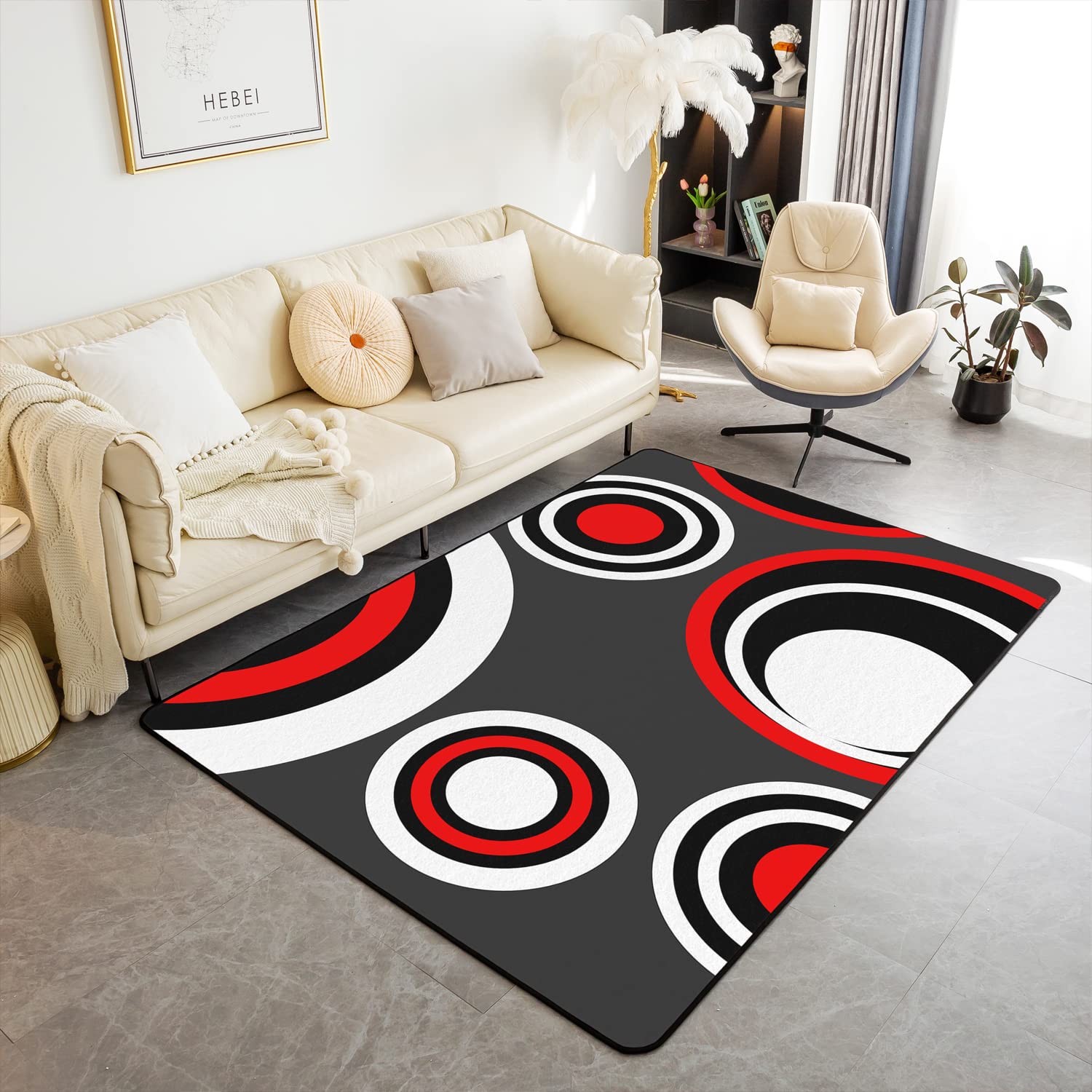 Tapis géométrique abstrait à tourbillons pour réveiller la décoration de votre chambre à coucher
