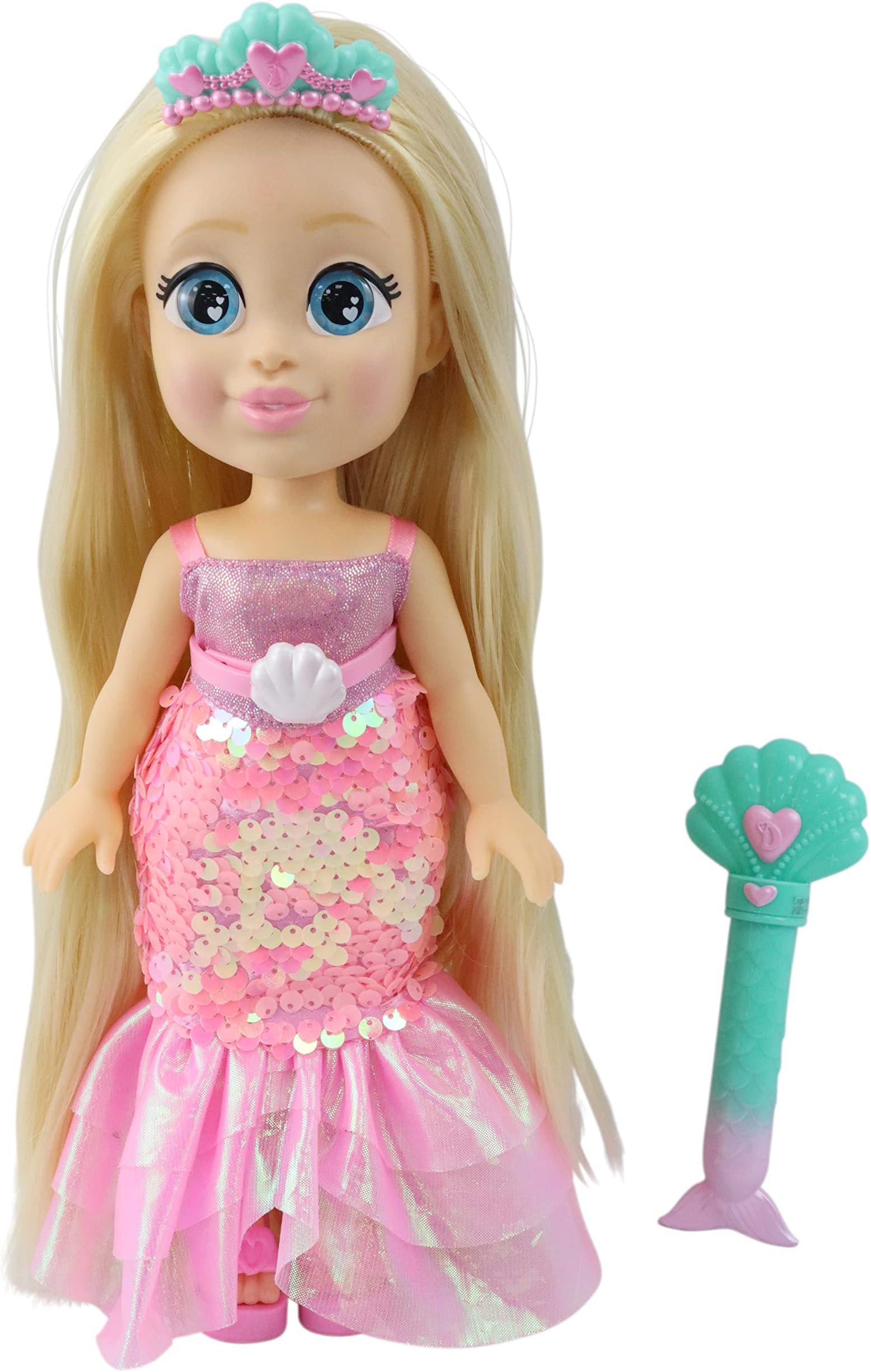 Love Diana Feature Mermaid Magic Doll, Multi Color, 13 inch , 20916 Multicolor