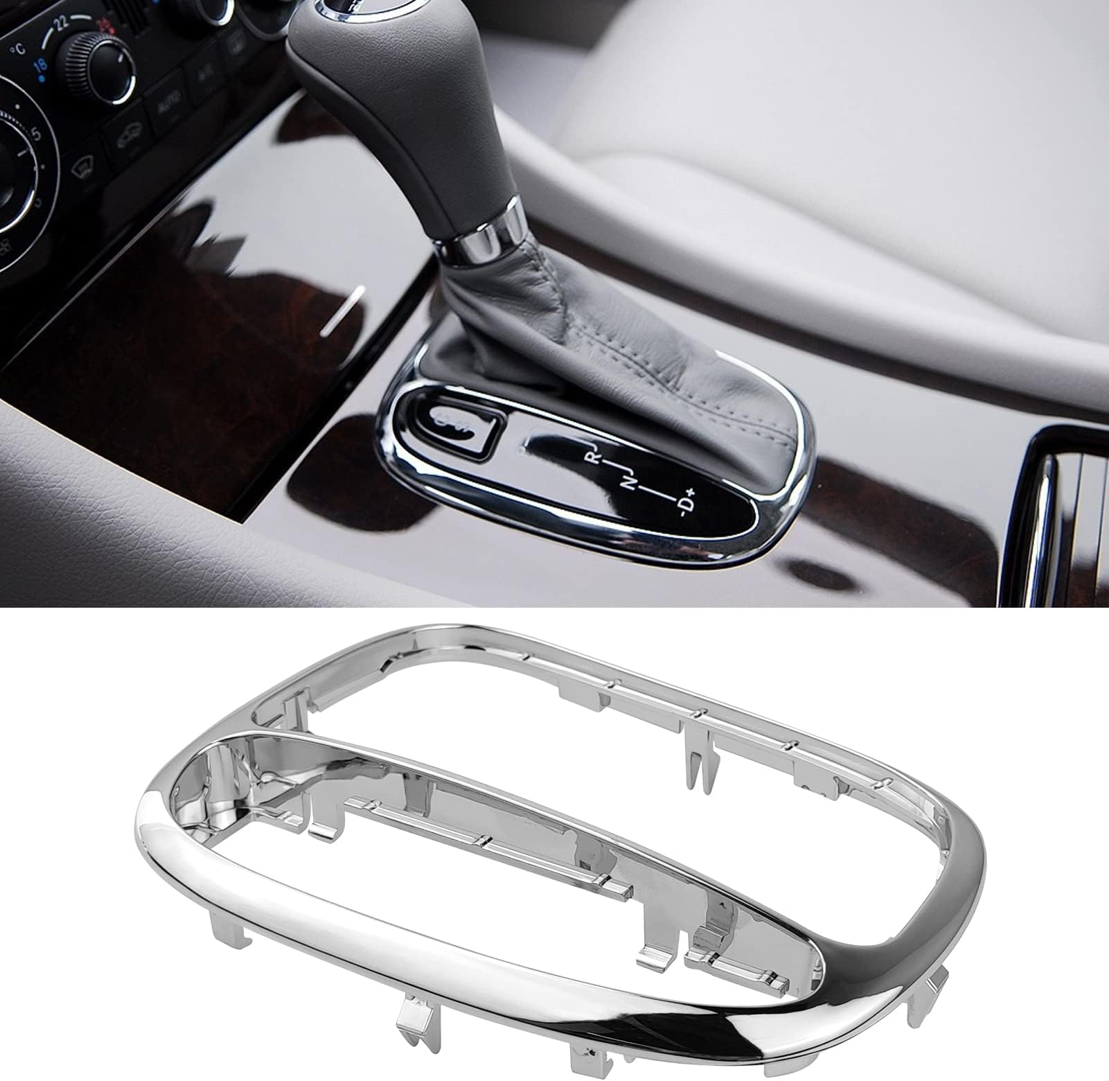 TTCR-II Compatible with Mercedes Benz Center Auto Trans Shifter Trim Indicator Cover, Console Gear Frame Replacement W203 C240 C280 C320 and W209 CLK350 CLK430