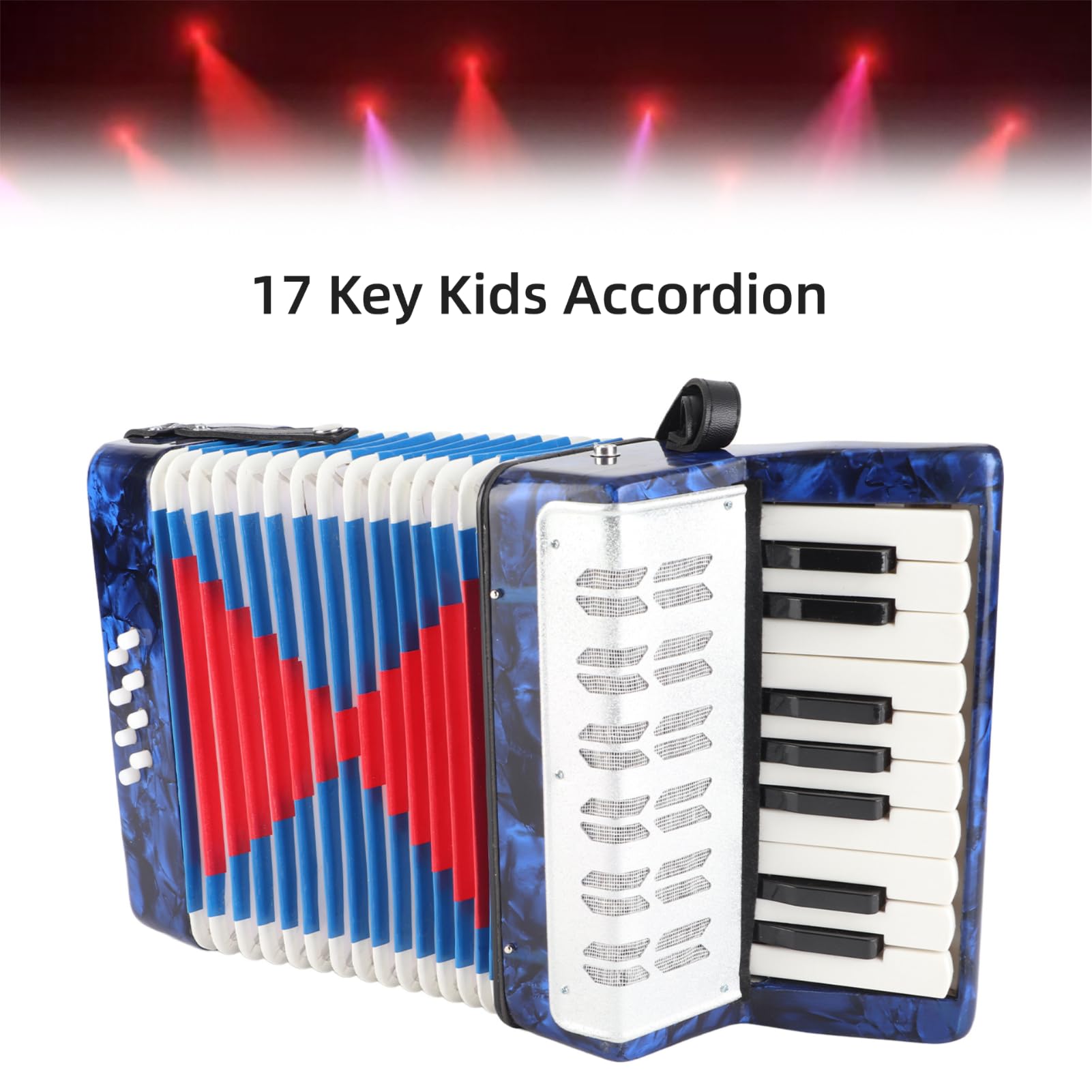 Fisarmonica a Piano 17 Tasti 8 Bassi Fisarmonica a Mano Insegnamento Formazione Coltivazione di Interessi Strumento Musicale per Bambini Studenti Principianti