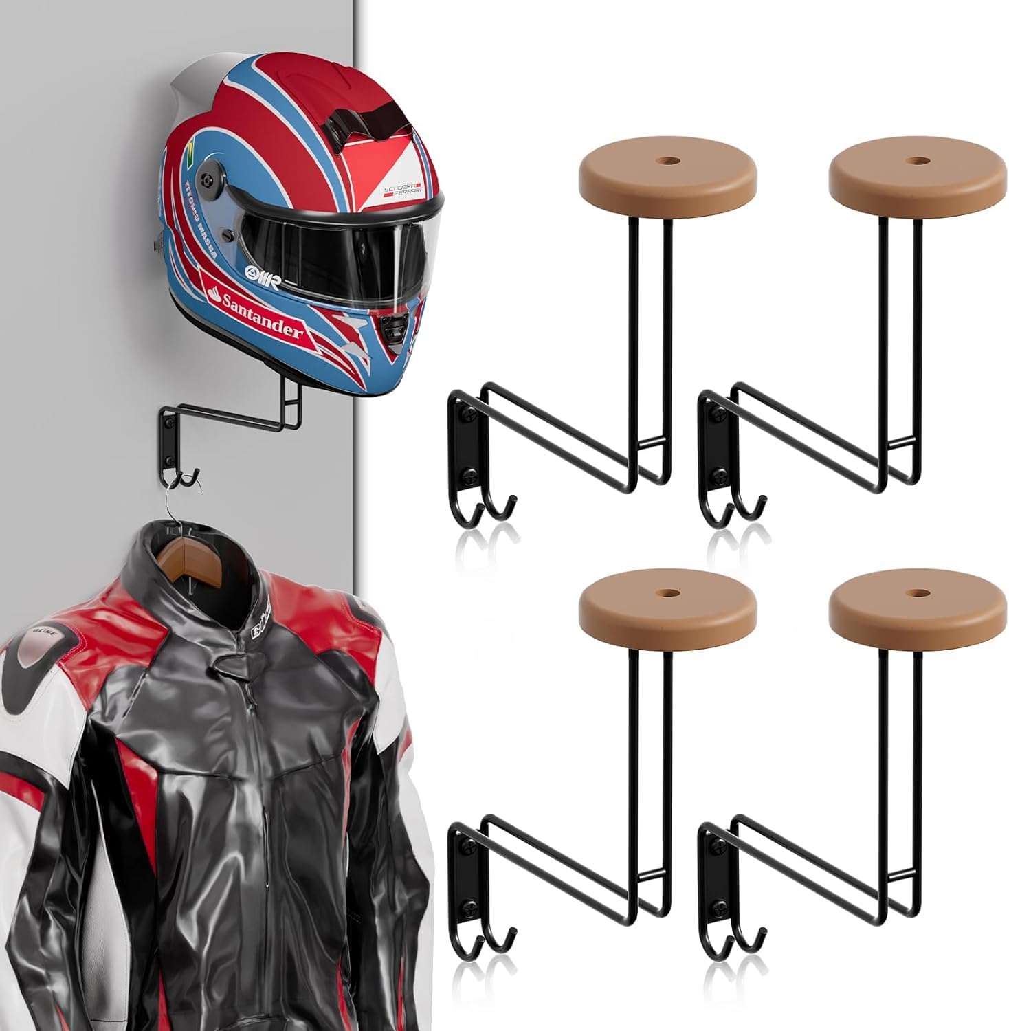 fahrradhelm holz THYGIFTREE Helmhalter Wand, Motorradhelm Halterung, Helmhalter Wandhalterung für Halterung mit Haken für Mäntel Kappen Rugby Helm (4 Set) Sport & Freizeit Farbe:weiß (Snow Drift) 3D-Druckerschrank mit doppelwandigem Filamentregal, Category:Fahrräder_0