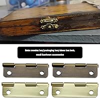 Vista 3 de 36 pestillos de cerrojo de bronce antiguo, mini bisagras con tornillos, mini cerrojos de armario, accesorios decorativos para caja de joyería, caja