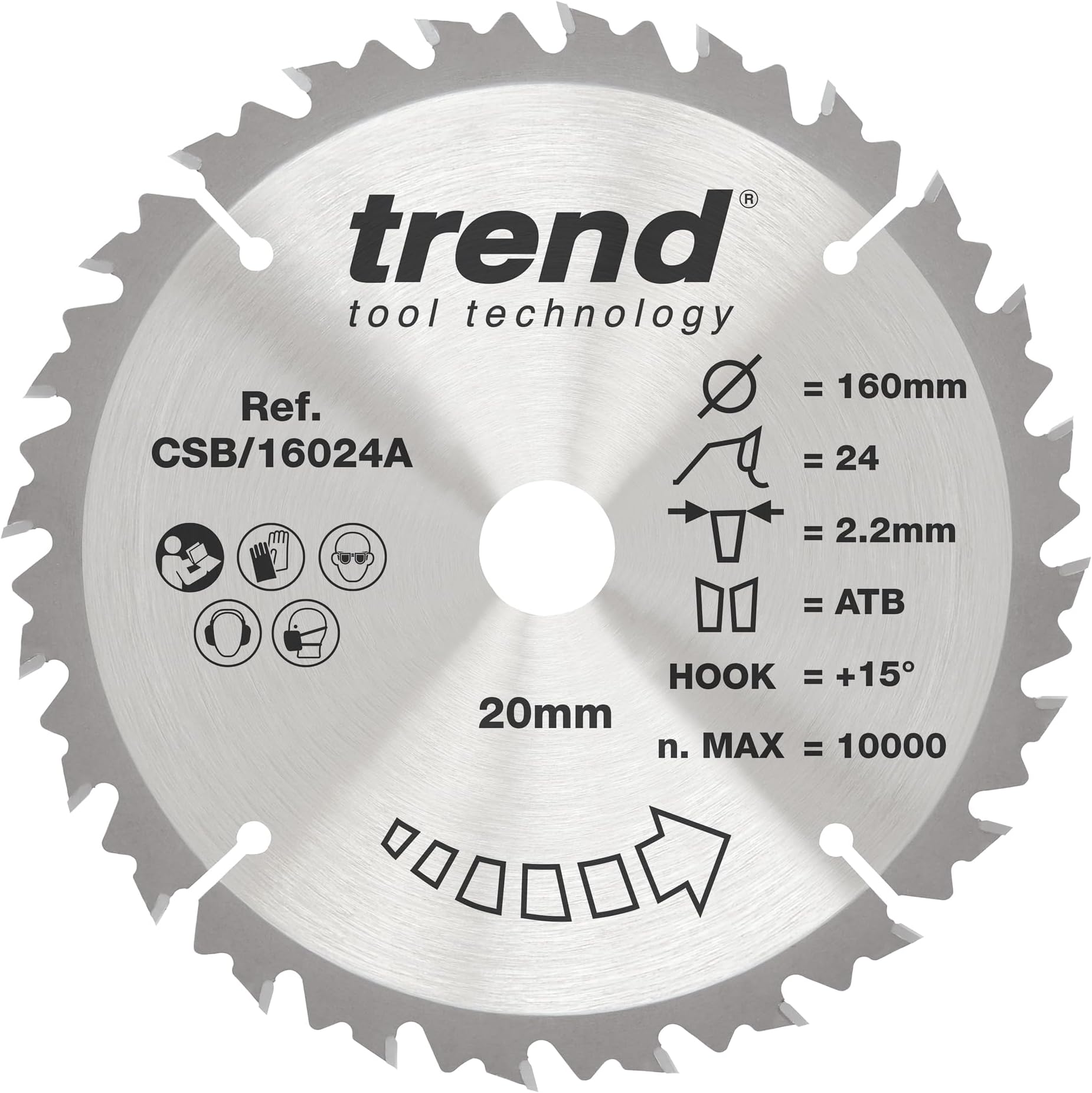 Trend Wood/Chipboard/MDF Circular Saw Blade 184mm X 16mm 48T