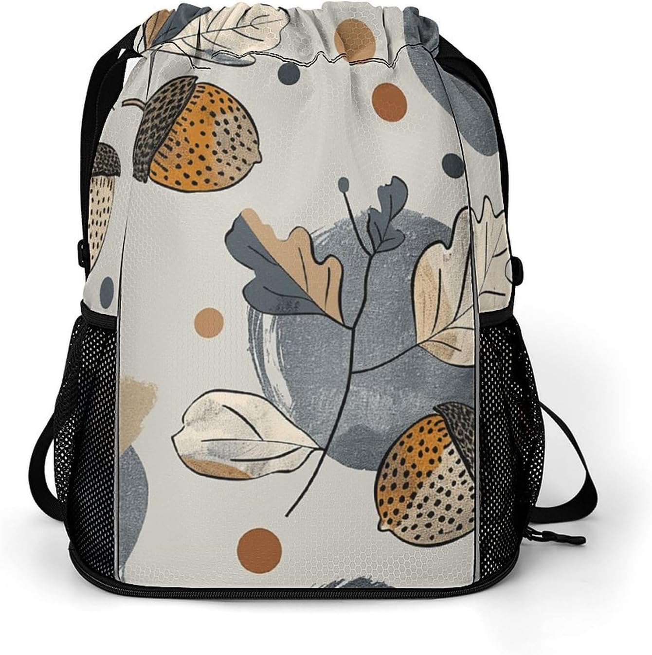 Drawstring Backpack Gym Drawstring Bag for Men Acorns And Oak Leaves Draw String Bags Gym Bag Cinch Bag