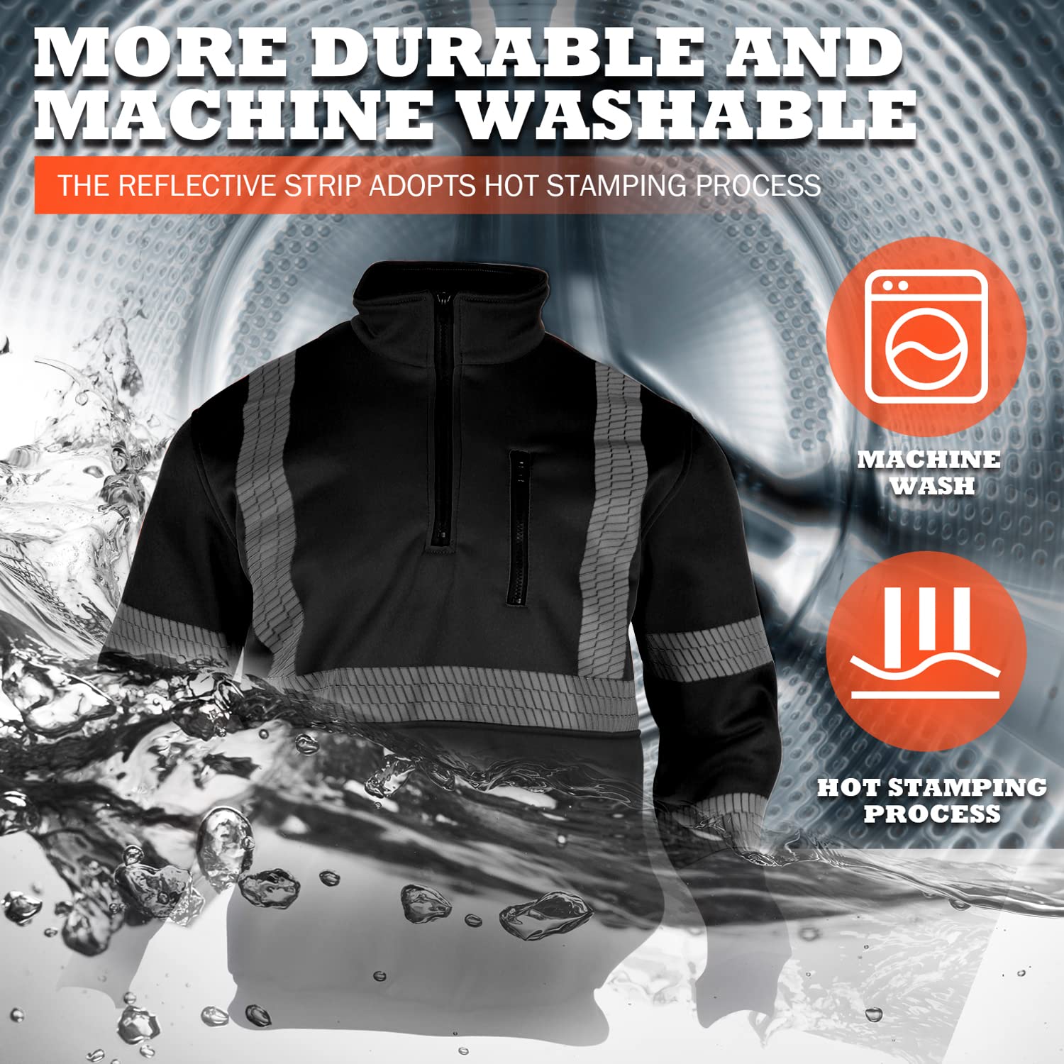 High Vis Jacket ANSI Class 3 High Visibility Safety Sweatshirt ...