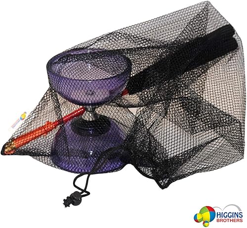 Miniatura 4 de Revolution - Juego de diábolo de triple rodamiento con asas de fibra de vidrio y bolsa de transporte de malla (morado)