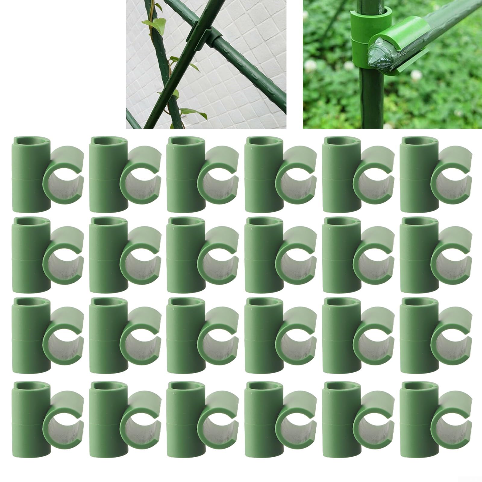 50Pcs Plant Trellis Connector For Plant Stem Supports, Plastic Plant Wall Clips For Fixed Garden Frame Rod, Garden Cane Connectors, Climbing Plants Bracket(20mm)