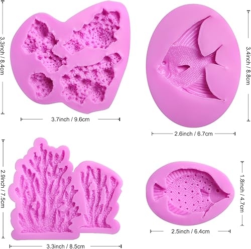 Miniatura 2 de Moldes de silicona de coral, moldes para hornear de chocolate con temática marina, para decoración de pasteles, decoración de cupcakes, fondant,