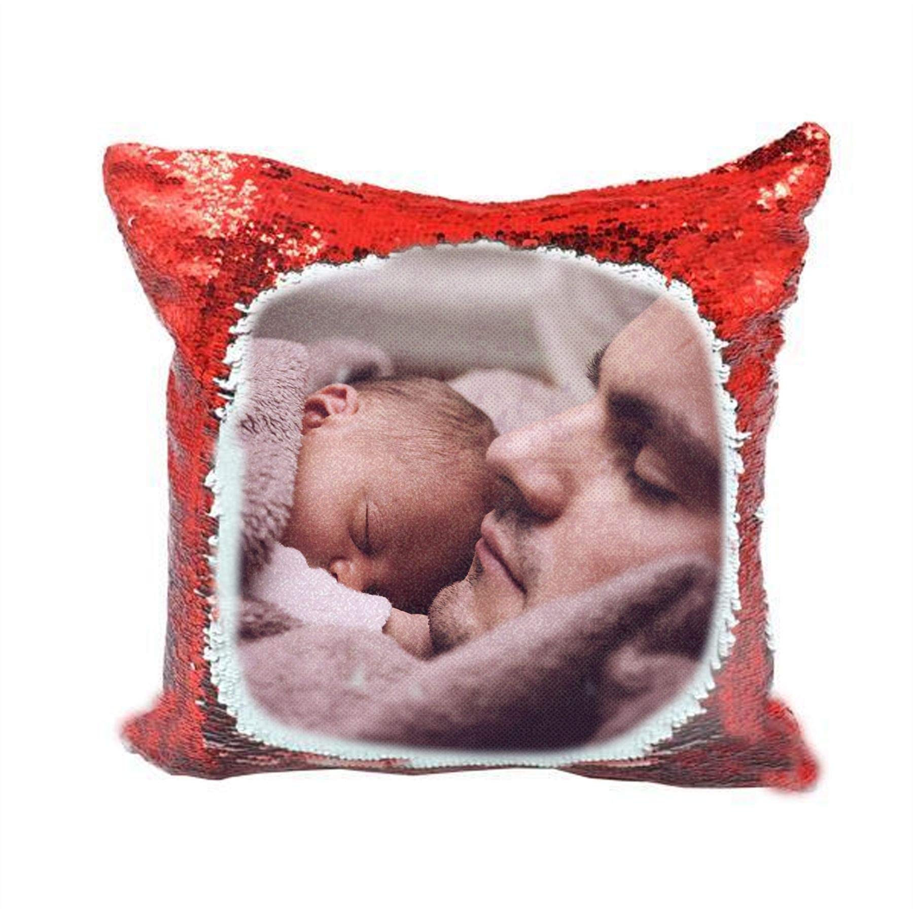 Say It With Glass By The Cnc Group Including Cushion Insert Personalised Printed Sequin Magic Pillow Cushion Case Any Image Of Your Choice Fantastic Decoration And Keepsakered