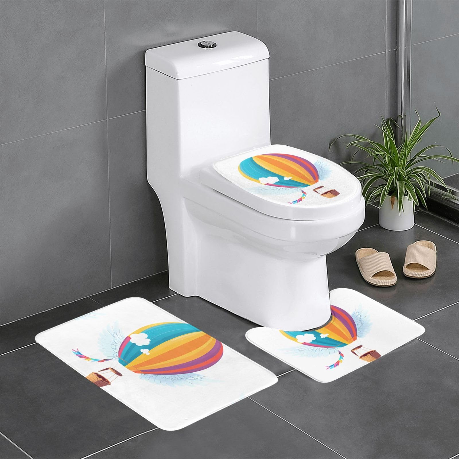 Tapis de toilette en forme de U et O WHJDPP anti-glisse pour sol toujours sec