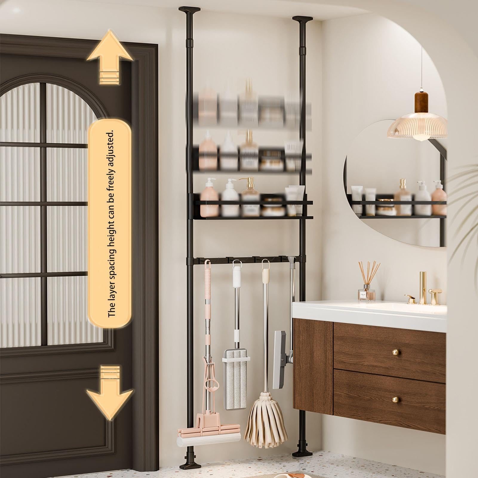 Scaffale Estensibile Con Asta Telescopica, Organizer