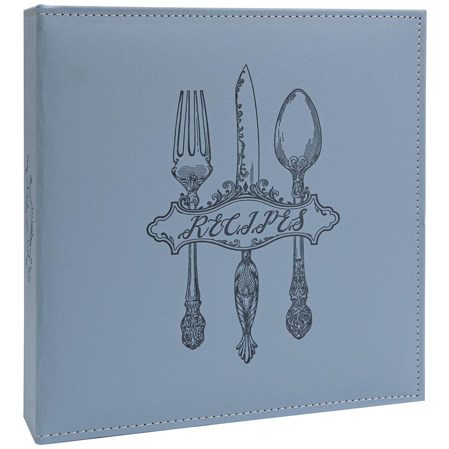 COFICE Raccoglitore per ricette con maniche in plastica, 21 x 28 cm, organizer a 3 anelli, kit per ricette, per scrivere le tue ricette, copertina in ecopelle (blu)