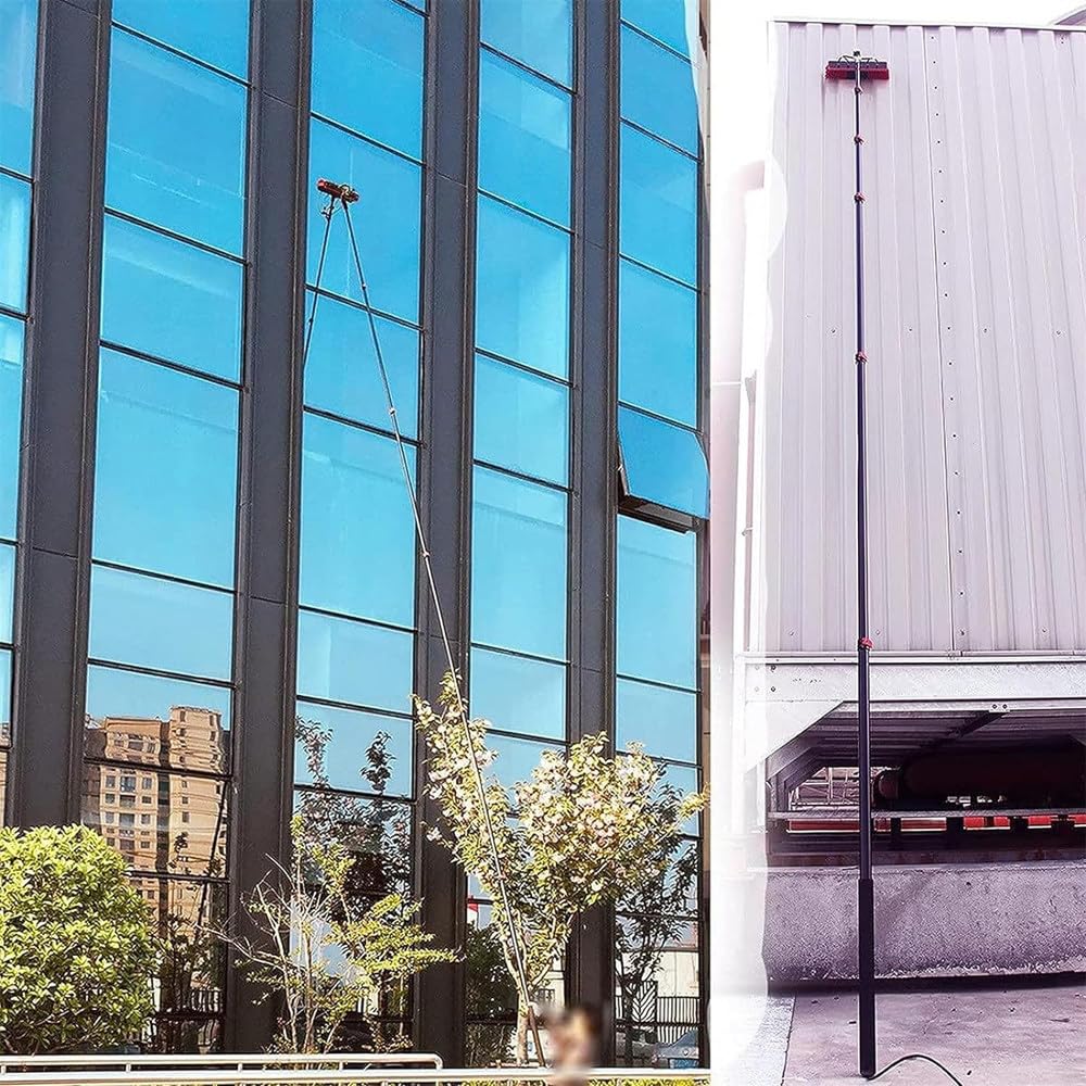 Cepillos para limpieza de ventanas, kits de limpieza de ventanas, varillas de limpieza para suministro de agua/mangueras, cepillos para agua/limpieza de paneles solares y fotovoltaicos,7.2m/24ft