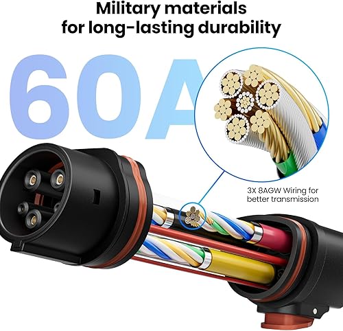 Miniatura 3 de REEVAA Cargador Tesla a J1772 adaptador máximo 60 amperios y 15 KW apto para todos los vehículos eléctricos J1772, adaptador de seguridad de carga