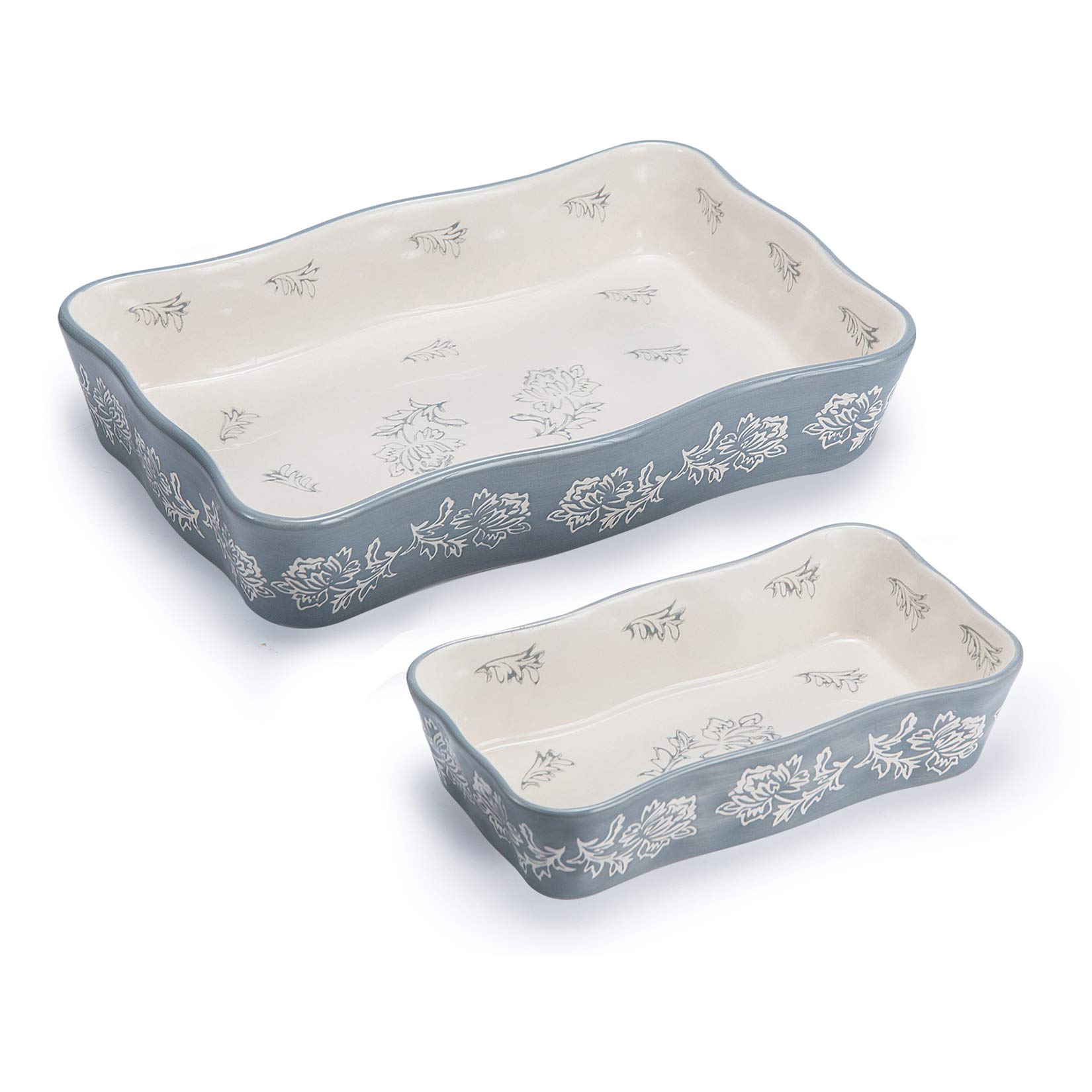 Baking Dish Ceramic Casserole Dish Bakeware Set Nonstick Lasagna Pan 2pcs Grey Baking Dishes for kit
