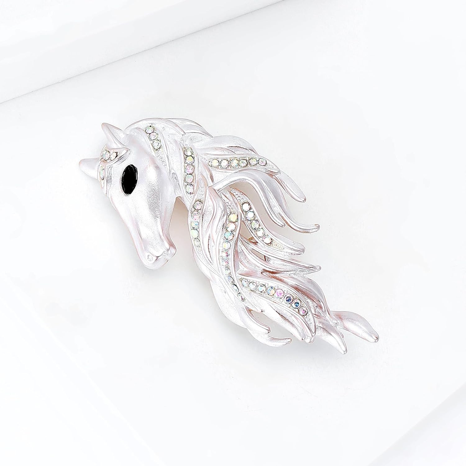 Galloping Horse Saddle Sparkly Mane Tail Brooch Pin For Women Men Statement Vintage Equestrian Red Blue Colors Jacket Scarf Dress Coat Accessory - Image 5