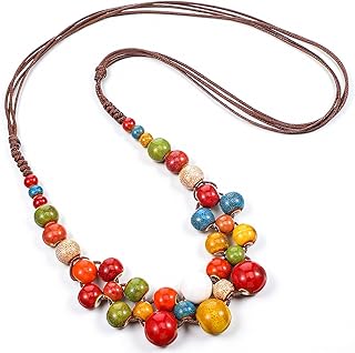 Ceramic Beaded Necklace for Women Colorful Statement Necklace for Women ...