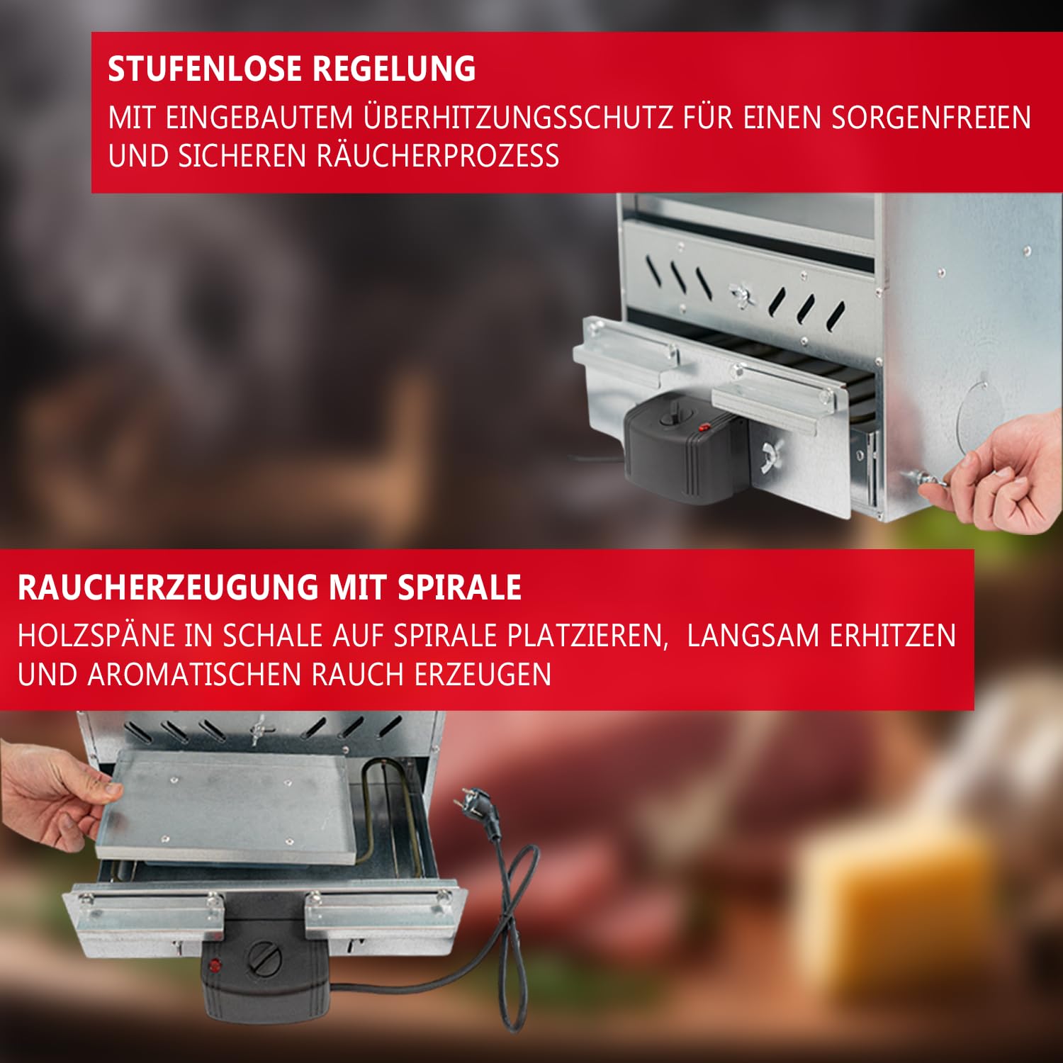 ITA Elektryczny element grzejnika wędzarniczego 2000 W - uniwersalna cewka grzewcza do szafek dla palących i wędzarni - stal