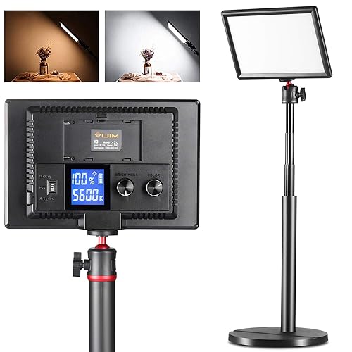 ULANZI LED Key Light Desktop, Professional Streaming Studio Panel Dimmable Bi-Color LED Video Light with LCD Screen and 28" Extend Stand, 3200-5600K CRI>95 Photography Lighting for Live Broadcast - key light