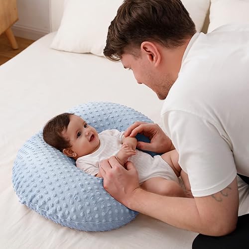Miniatura 3 de Almohada de lactancia y posicionador corporal con funda de primera calidad para lactancia materna para bebés, niños y niñas, almohada de