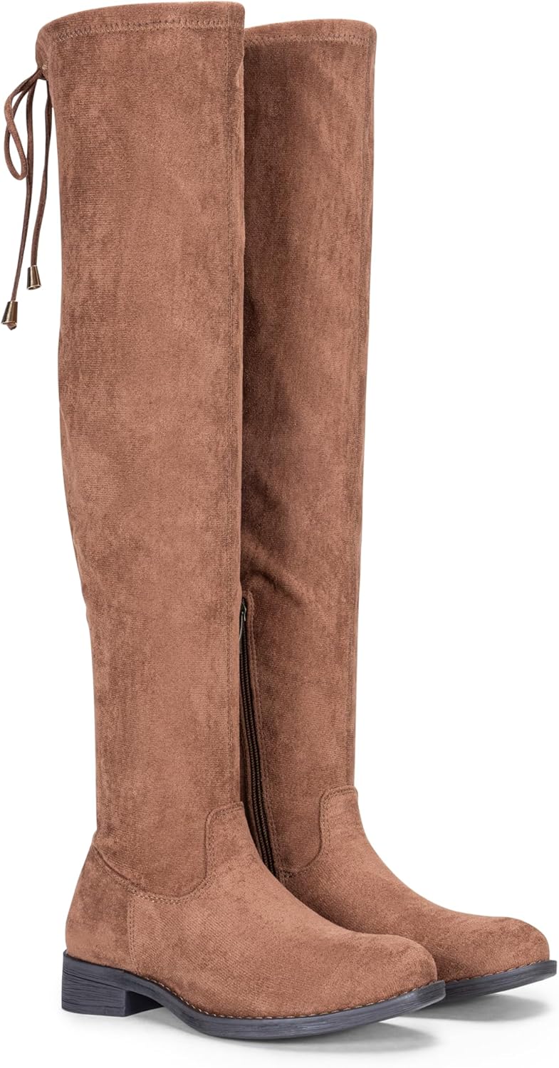 Vepose Women's 998 Suede Over The Knee High Boots Low Flat Heel Thigh High Boots for Women - Image 5