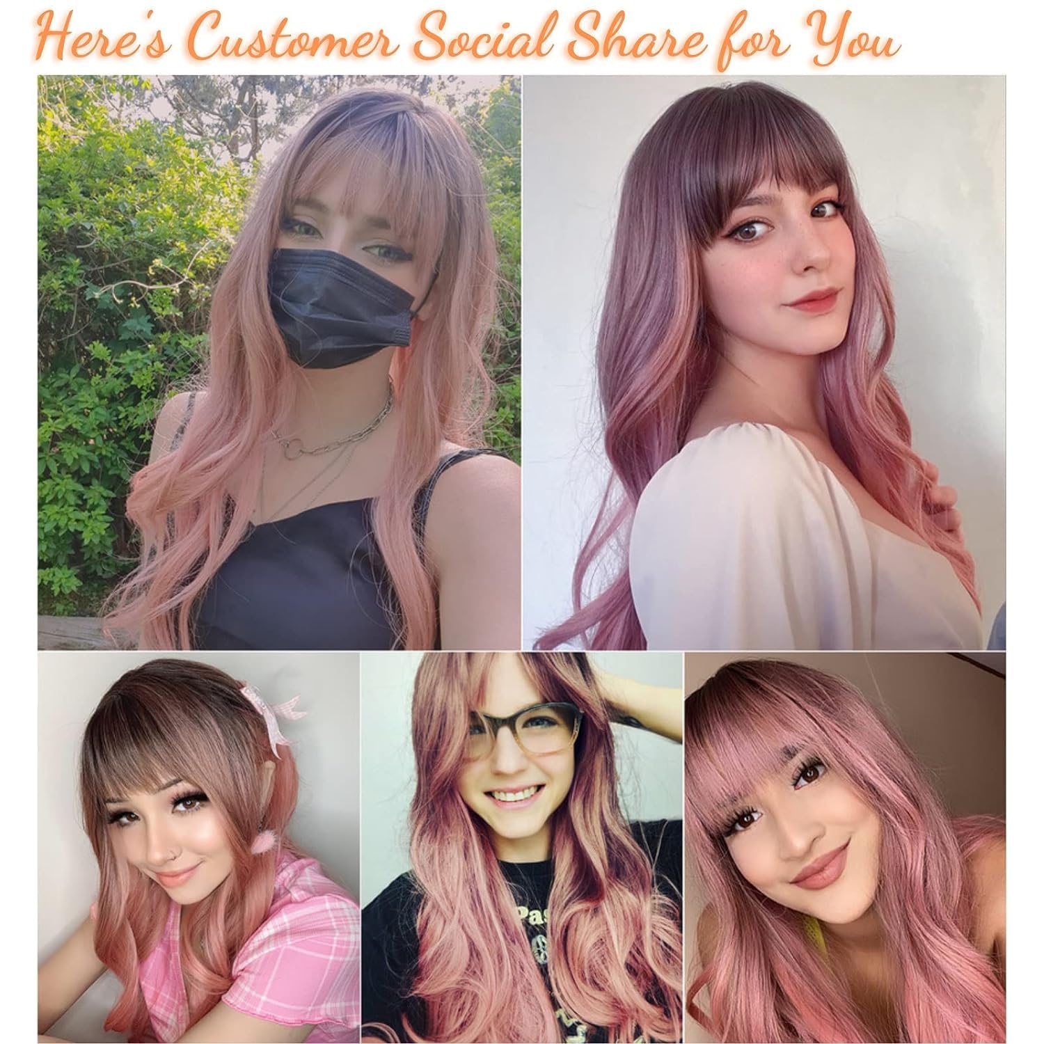 ?ILLIANA  14” PINK OMBRÉ BANG Wig *NWT*? Pink Ombre 30 main image 2