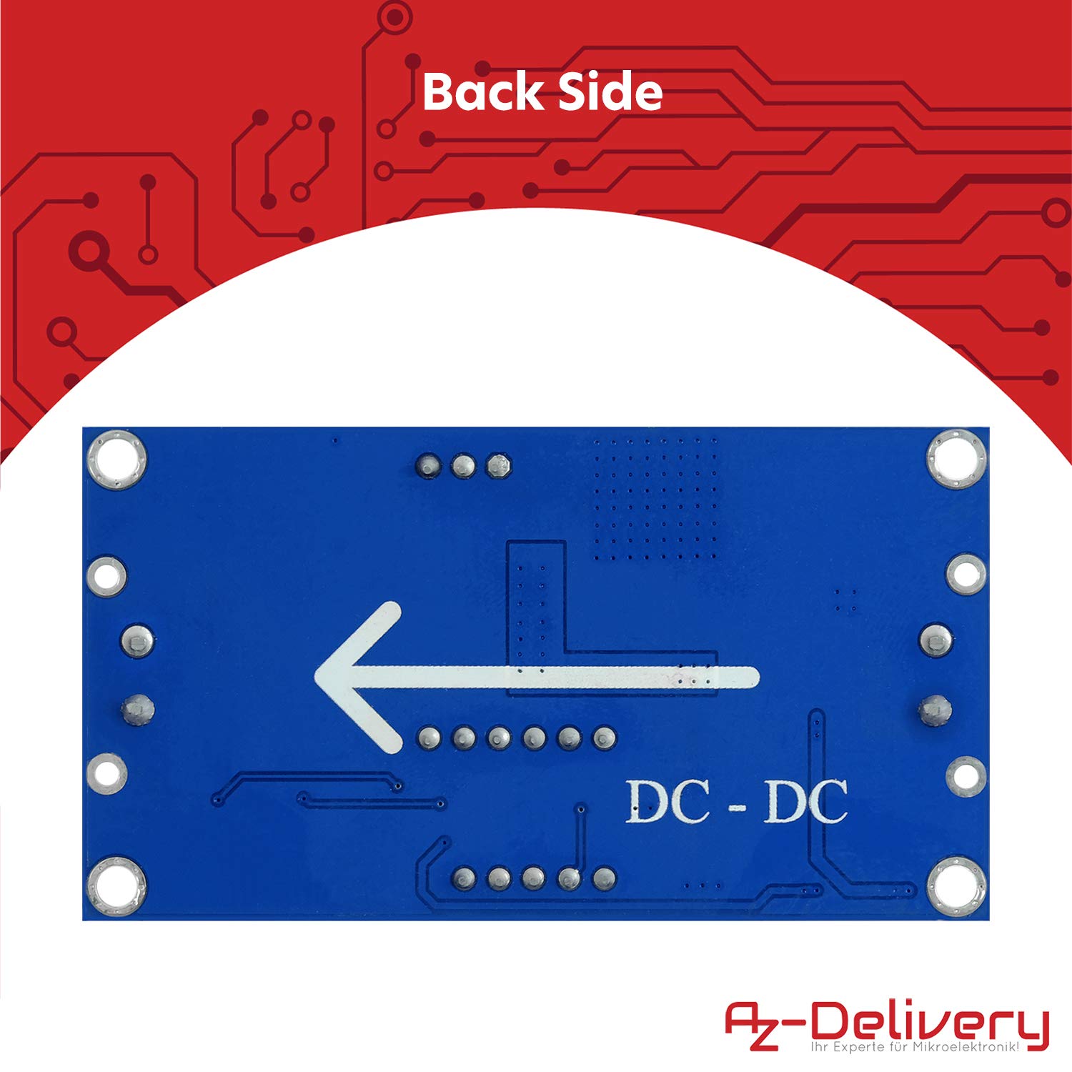 AZDelivery LM2596S step-down DC-DC buck converter moduł dla 4-40V do 3,3-24V z 3-cyfrowym wyświetlaczem cyfrowym i E-book w zestawie!